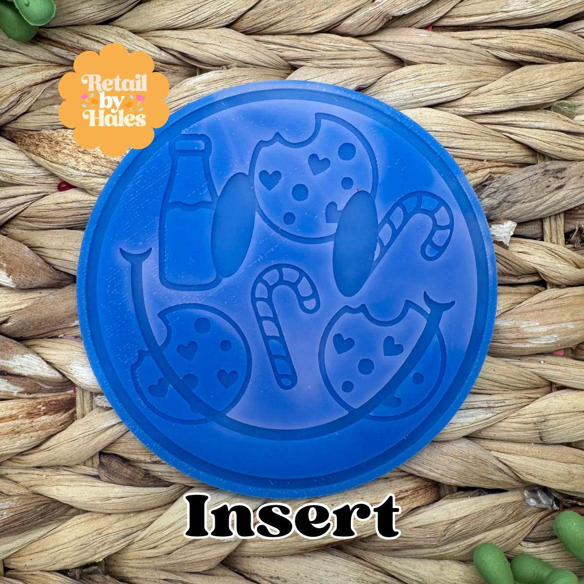Milk and Cookies Smile Insert for Circle Freshie Mold