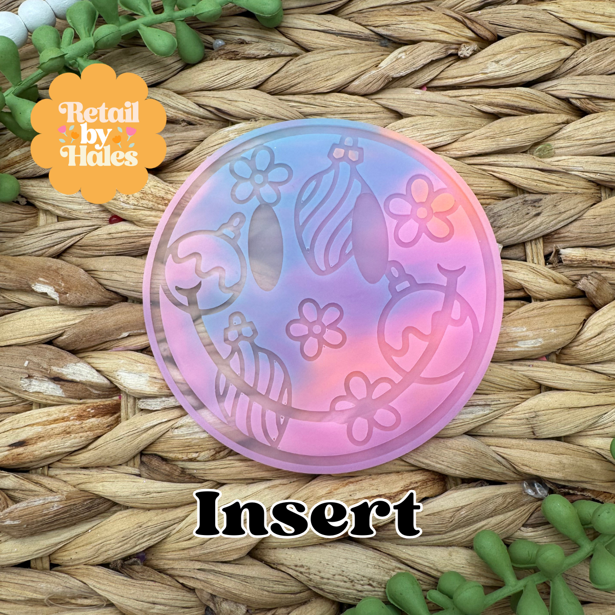 Christmas Ornament Smile Round Insert for Circle Freshie Mold