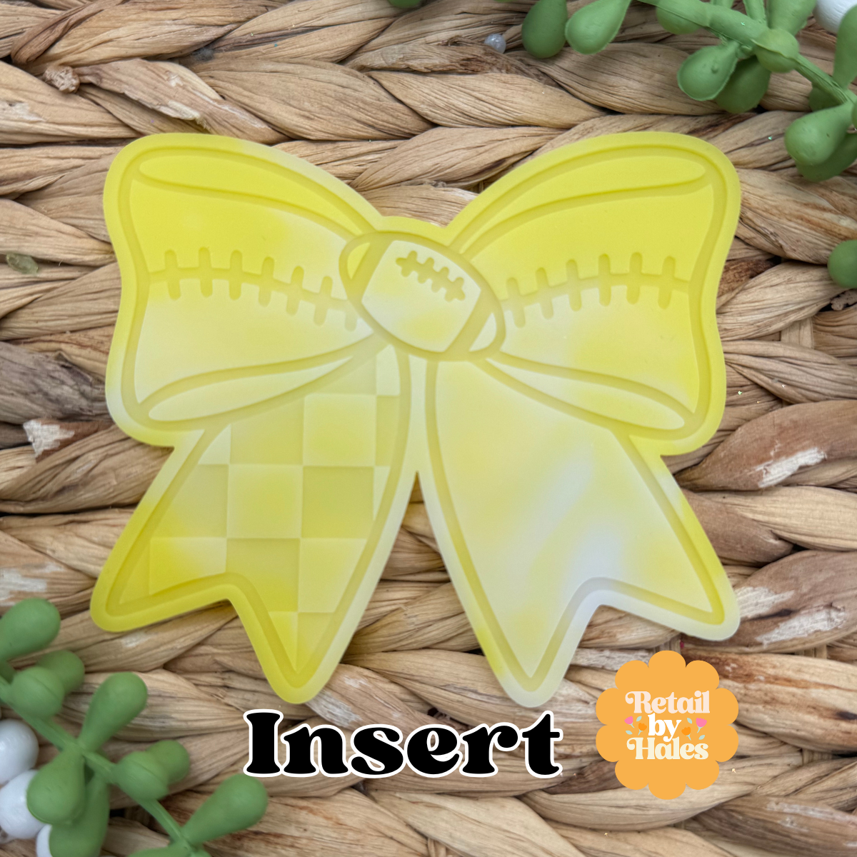 Blank Football Bow Insert Freshie Mold