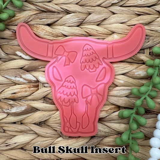 Christms Trees and Bows Bull Skull INSERT Freshie Mold