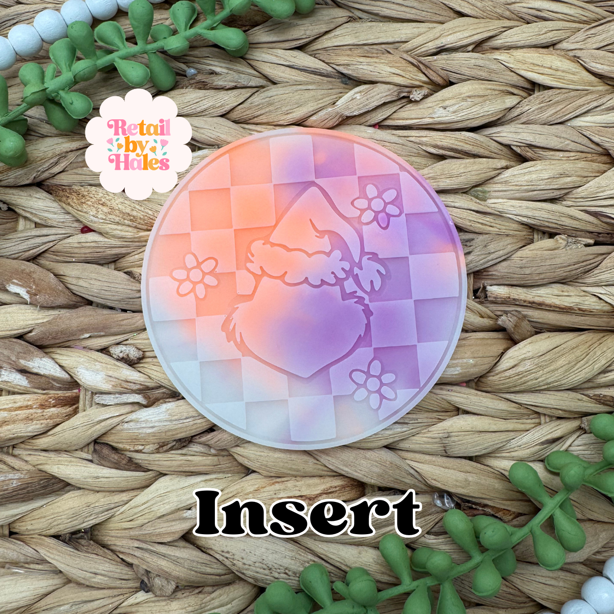 Grouch and Flowers Round Insert for Circle Freshie Mold