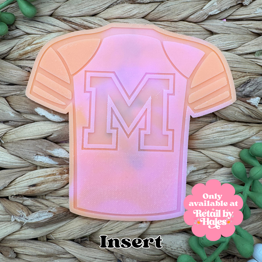 M Varsity Letter Football Jersey Insert Freshie Mold