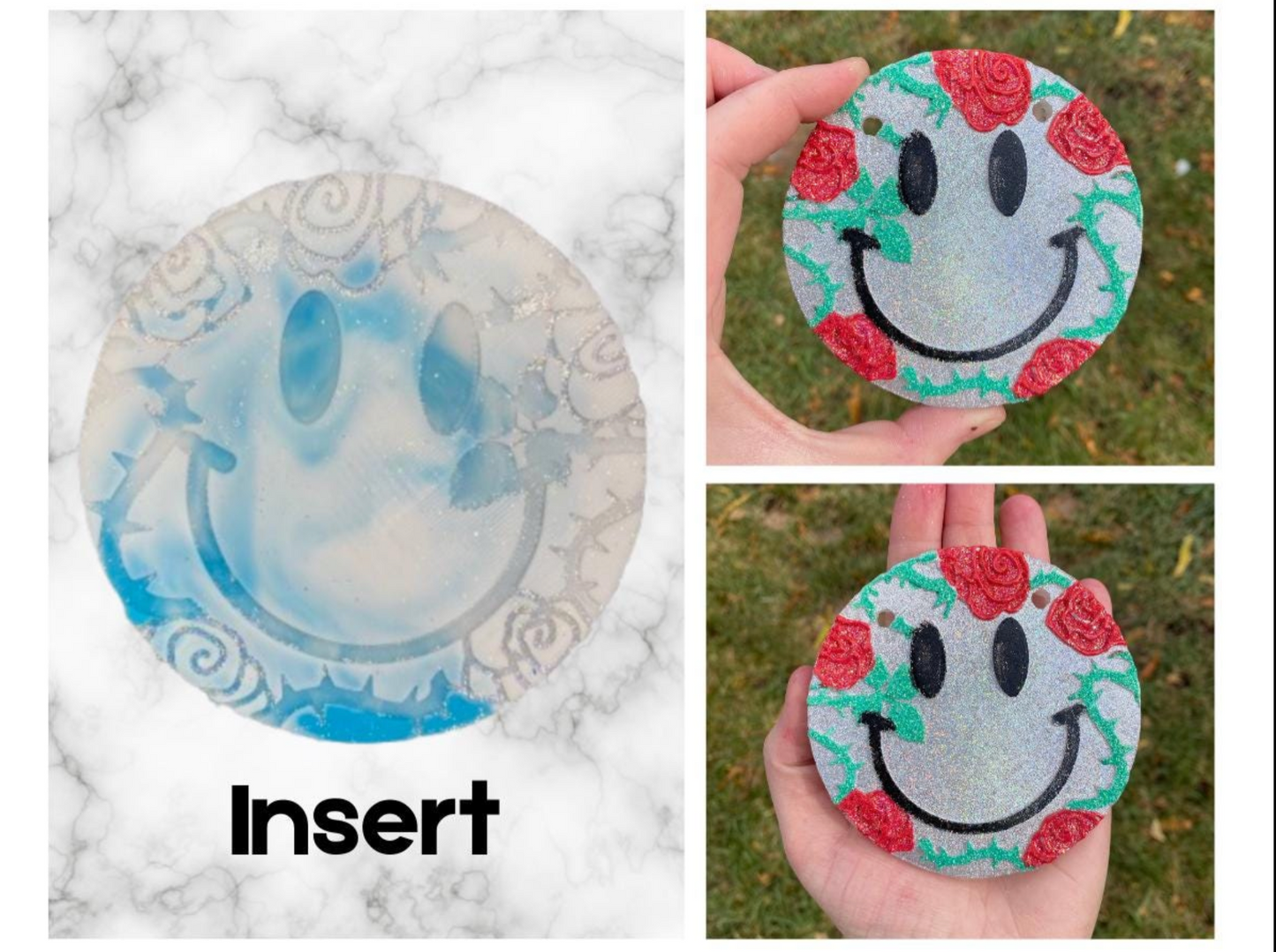 Valentine's Day Roses and Thorns Insert for Circle Freshie Mold