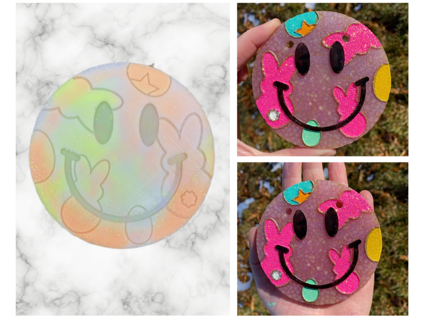 Easter Bunny and Egg Insert for Circle Freshie Mold