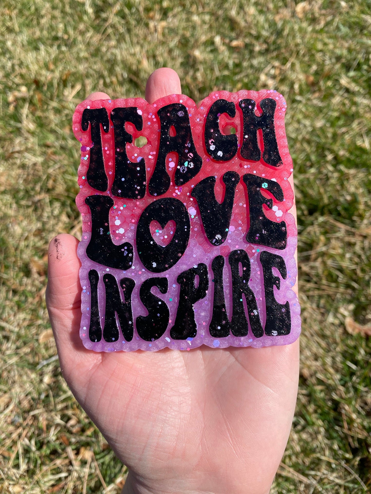 Teach Love Inspire Freshie Silicone Mold, freshie making supplies, silicone molds for teachers, freshie ideas for teaching, teacher gift
