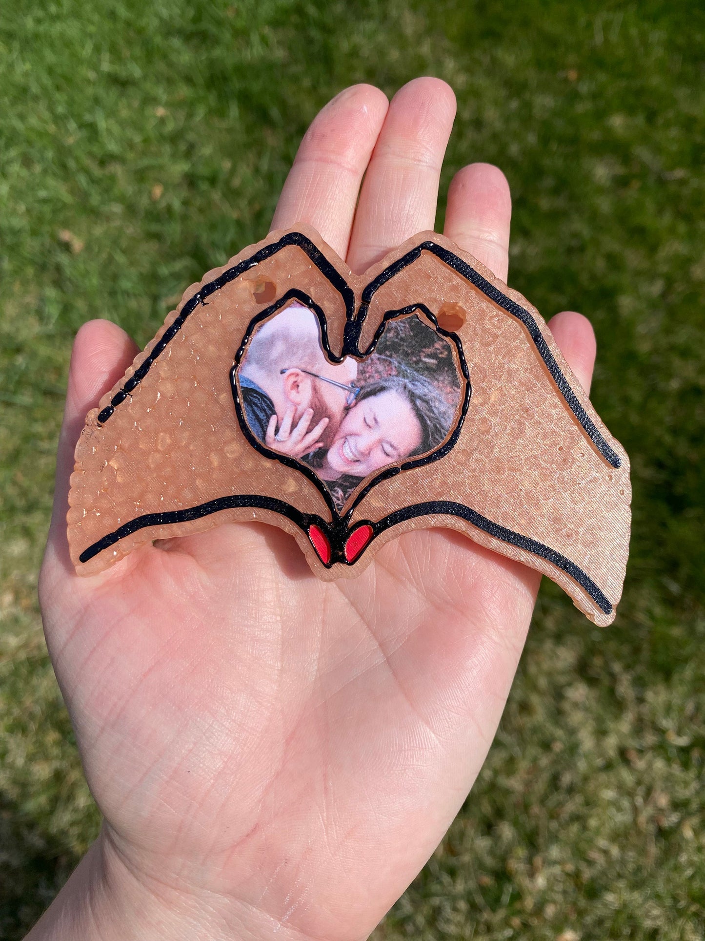 Heart Hands Freshie Silicone Mold, anniversary freshie molds, picture frame silicone mold, photo freshie mold, wedding picture freshie mold,