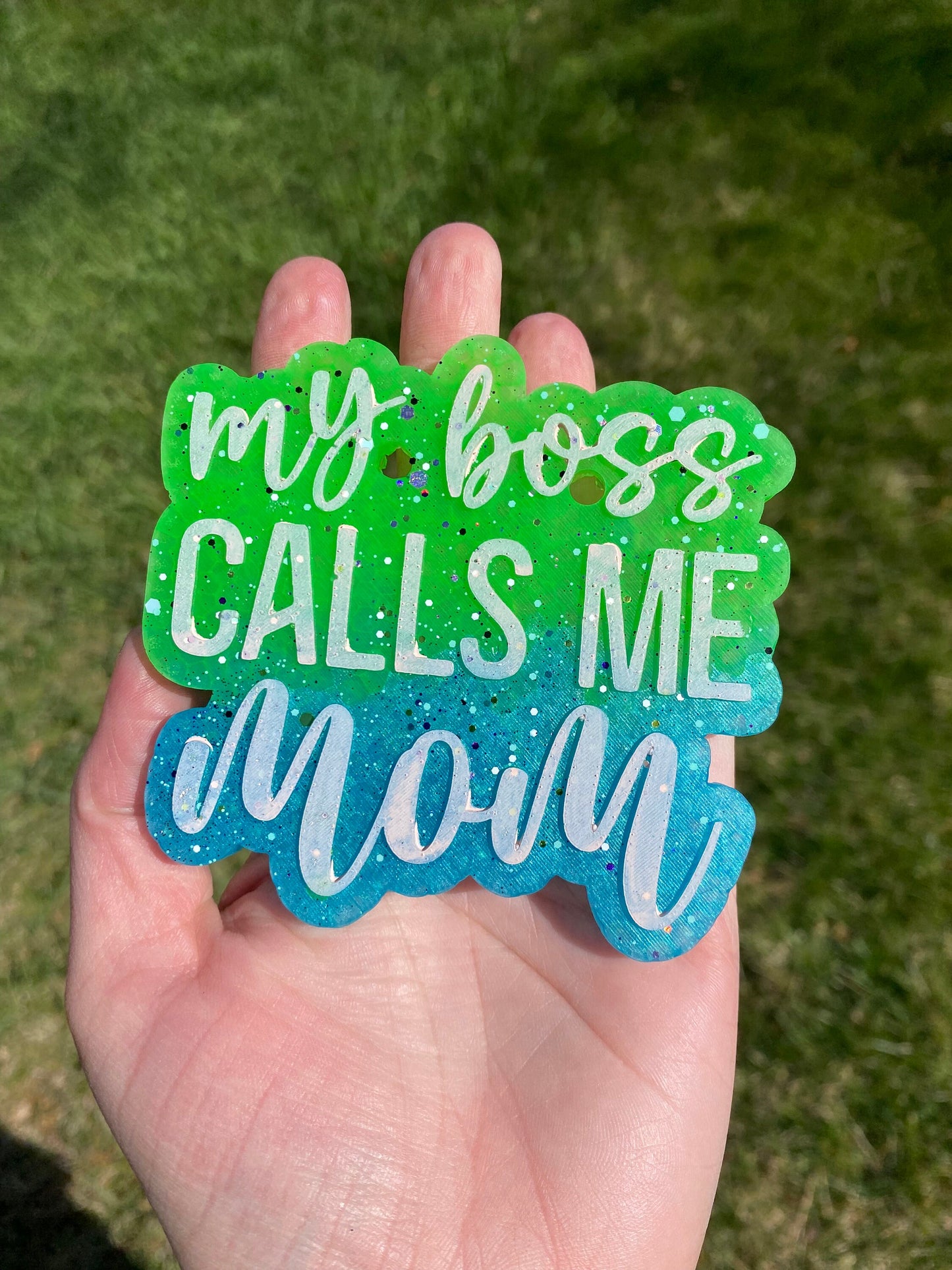 My Boss Calls Me Mom Freshie Silicone Mold, bestselling freshie molds, mom freshie mold, mothers day freshie mold, affordable freshie mold
