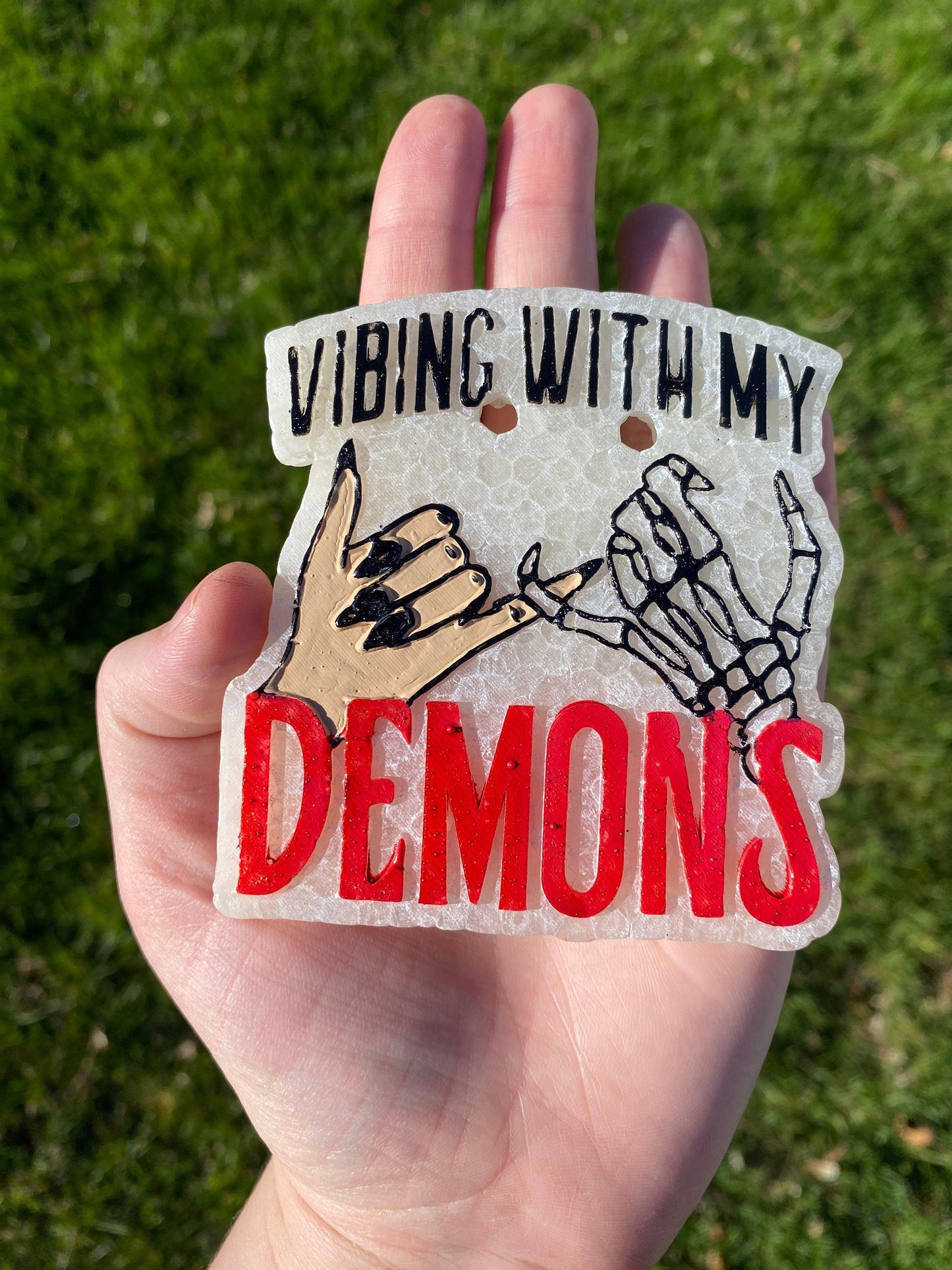 Vibing with My Demons Mold, Funny Freshie Molds, Sarcastic Silicone Mold, Grunge Freshie mold, Funny Friend Freshie Supplies, Popular