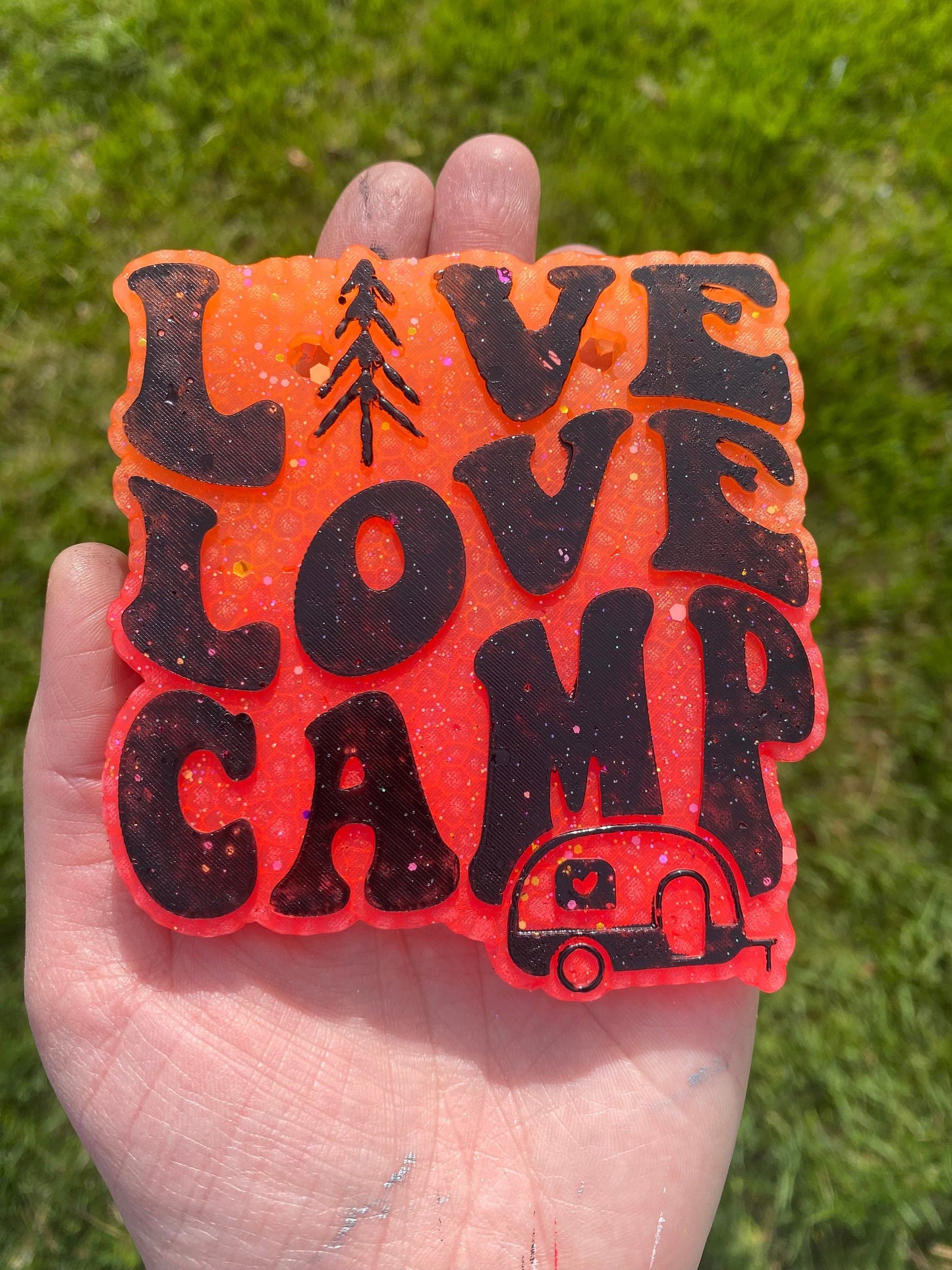 Live Love Camp Mold, freshie making supplies, popular freshie, best selling freshies, summer freshie ideas, outdoor mold, camper freshie