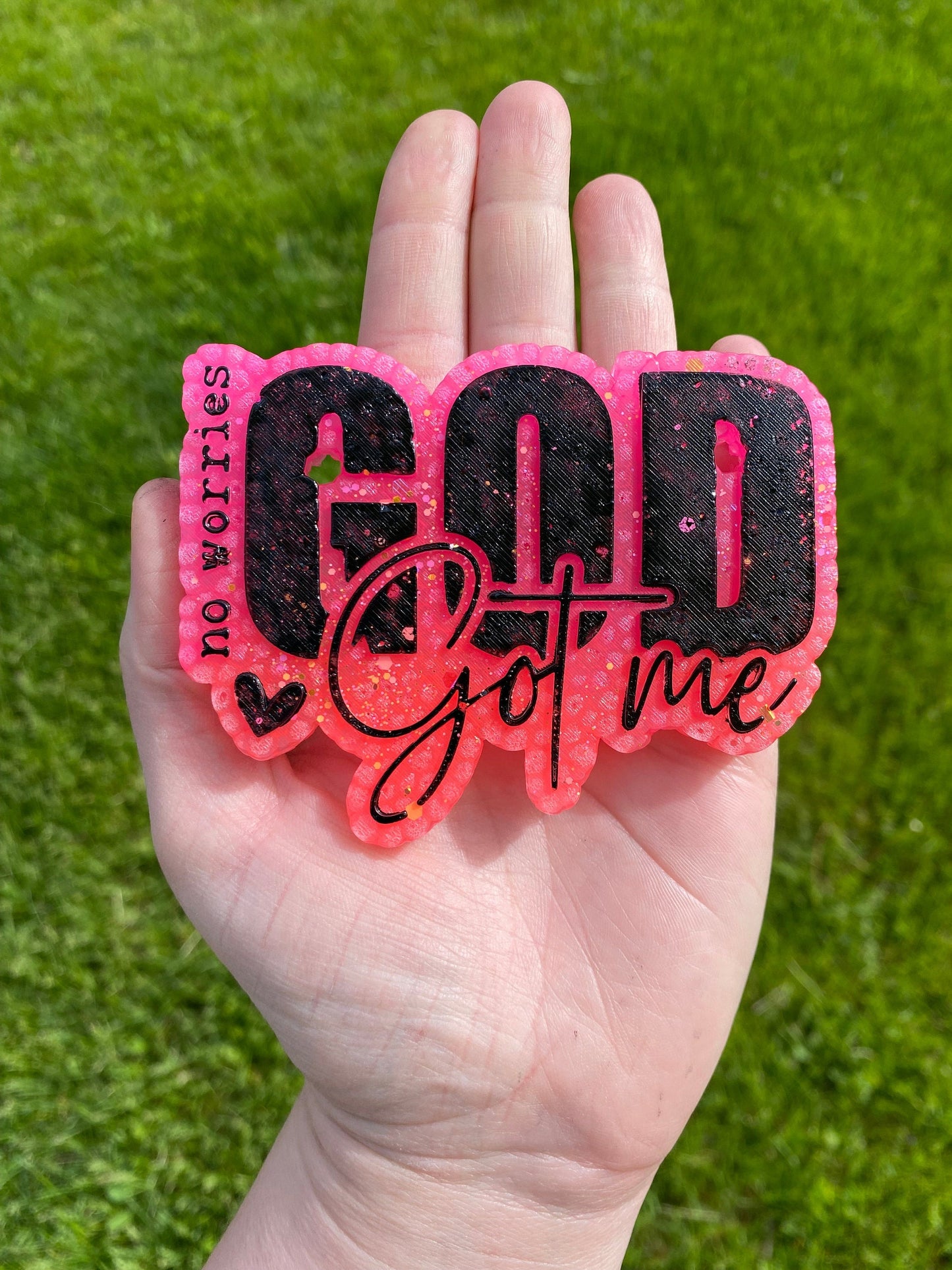 God Got Me No Worries Mold, religious freshie making supplies, popular freshie molds, best selling freshies, god is good freshie mold, pray