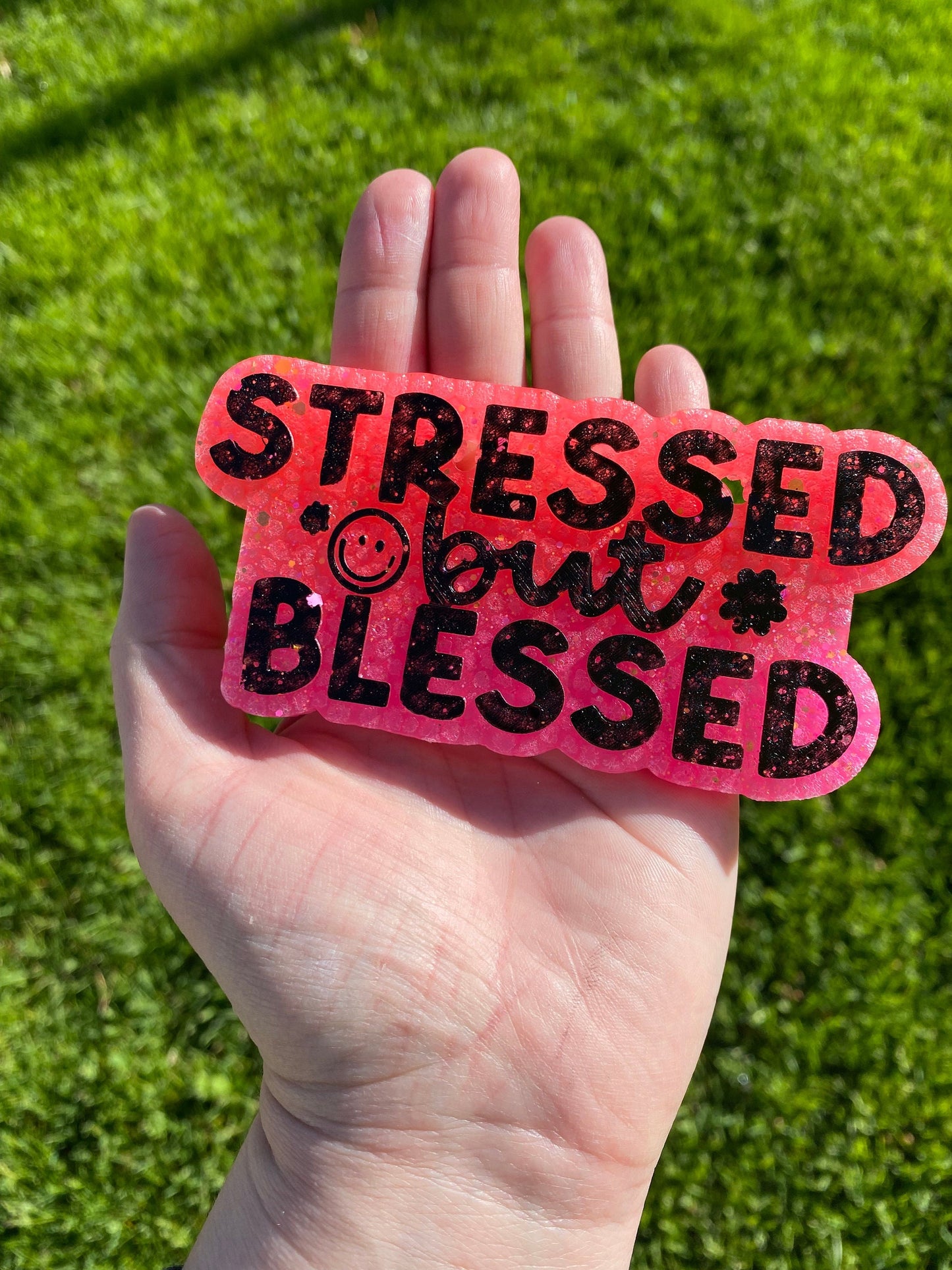Stressed but Blessed Mold, religious freshie making supplies, popular freshie molds, best selling freshies, god is good freshie mold,