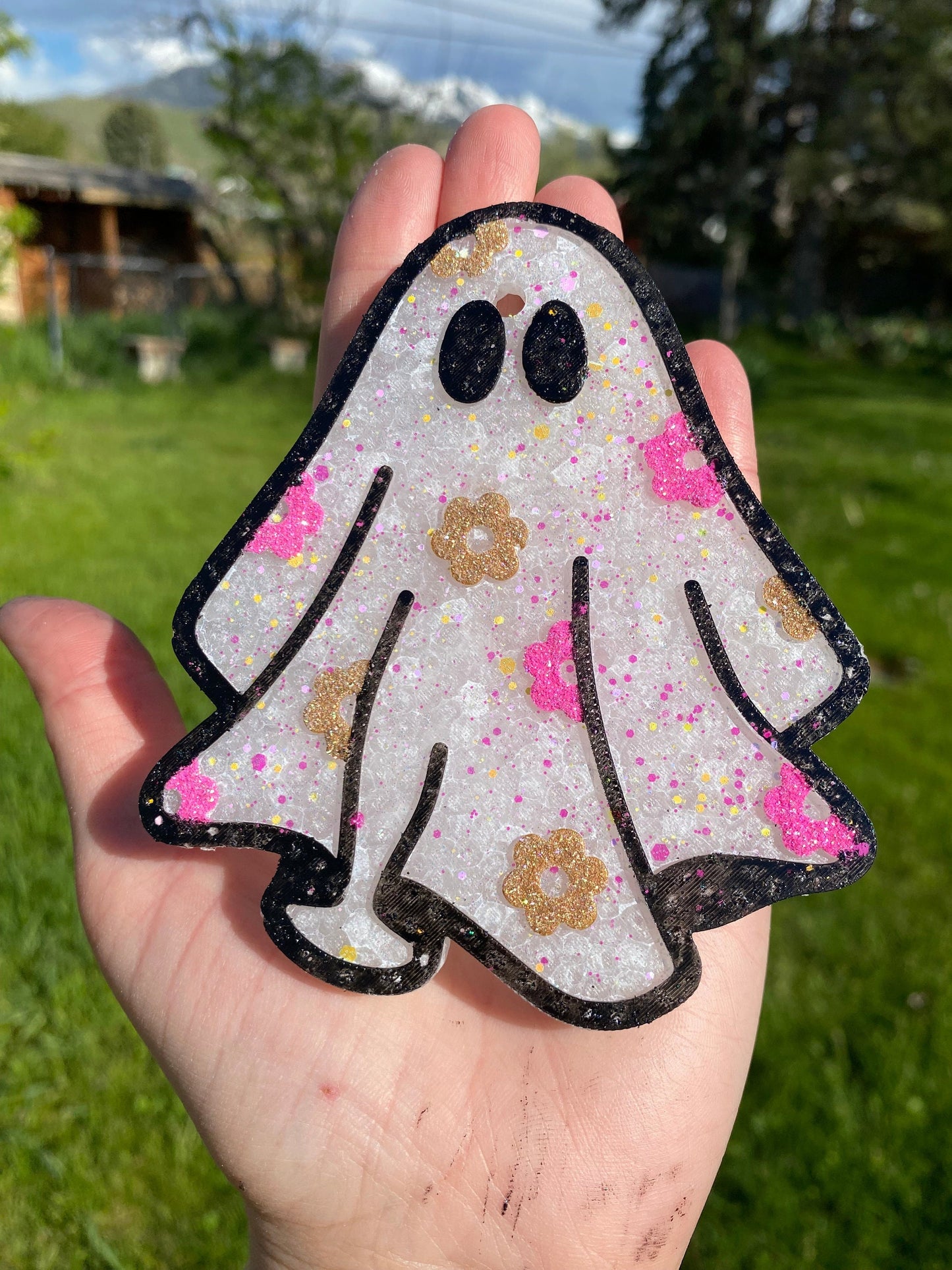 Flower Ghost Mold, Halloween Freshie Mold, Fall Freshie Mold, Ghost Silicone Mold, Coffee Shop Freshie Mold, Spooky Mold, Floral Ghost Mold