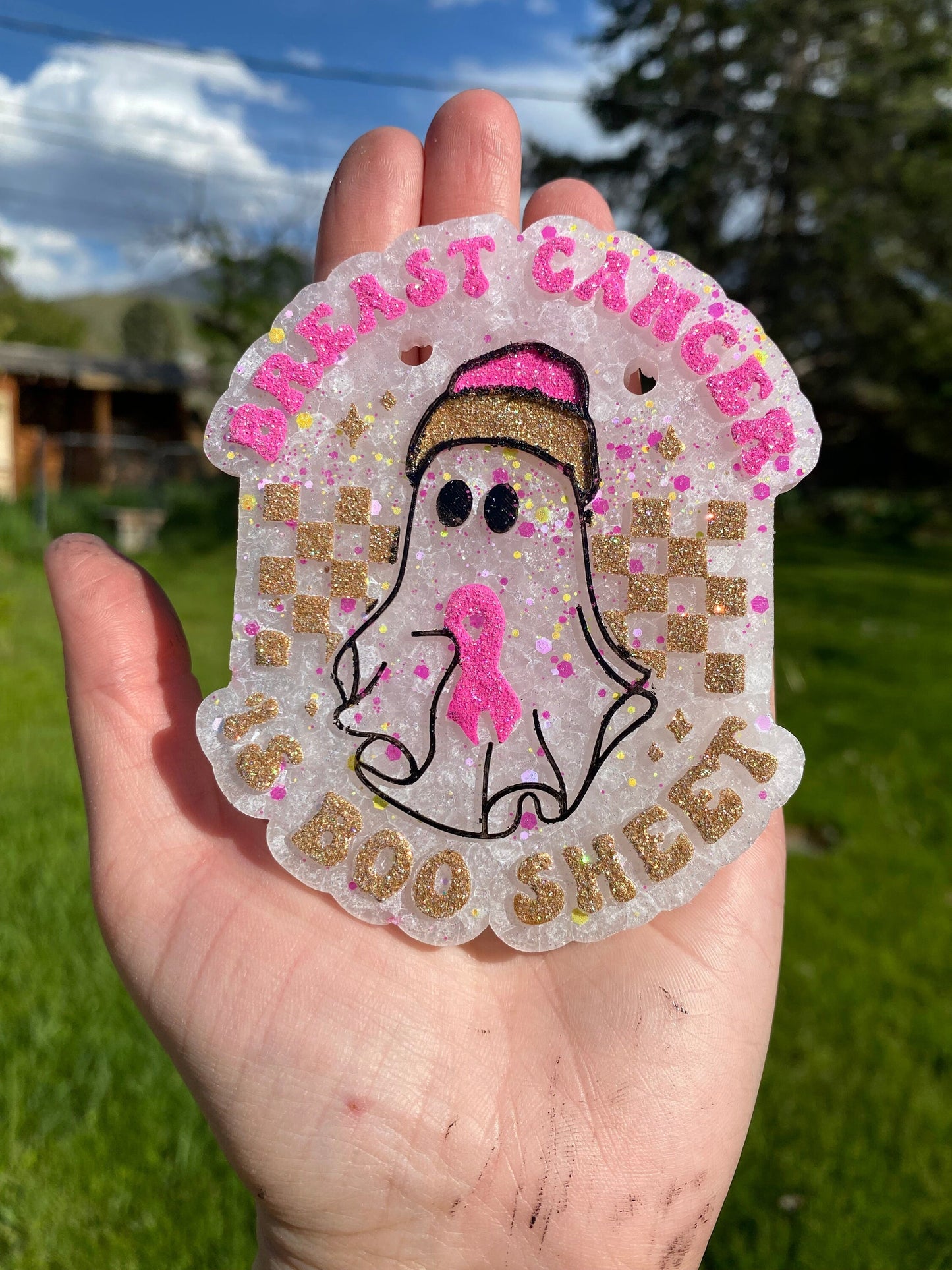 Breast Cancer is Boo Sheet Mold, Halloween Freshie Mold, Fall Freshie Mold, Ghost Silicone Mold, Coffee Shop Freshie Mold, Awareness Mold