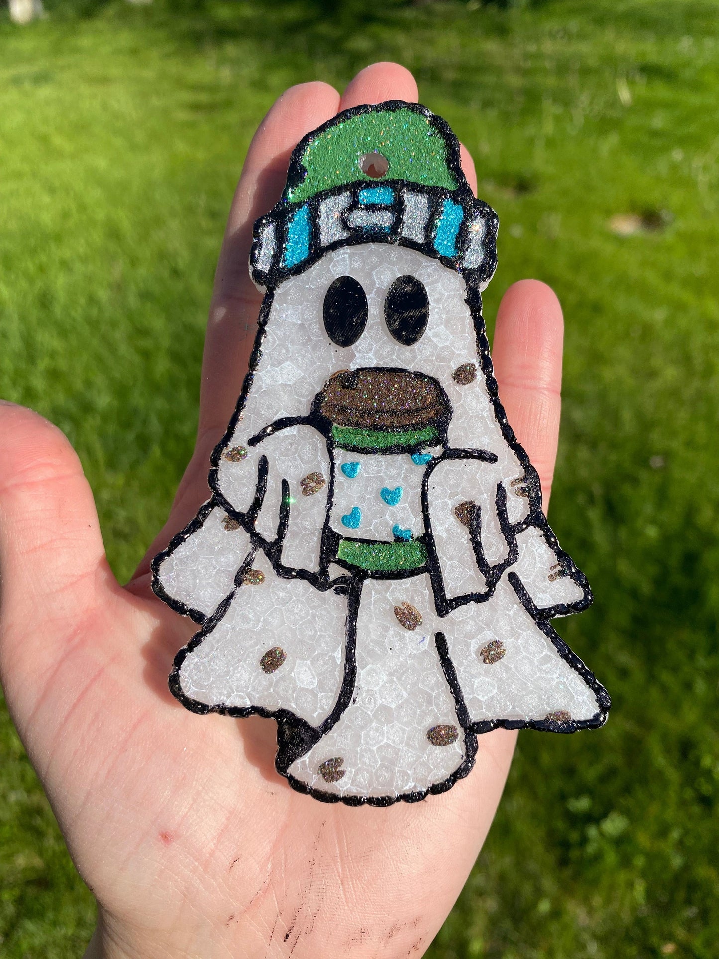 Coffee Ghost with Coffee Beans Mold, Halloween Freshie Mold, Fall Freshie Mold, Ghost Silicone Mold, Coffee Shop Freshie Mold, Spooky Mold
