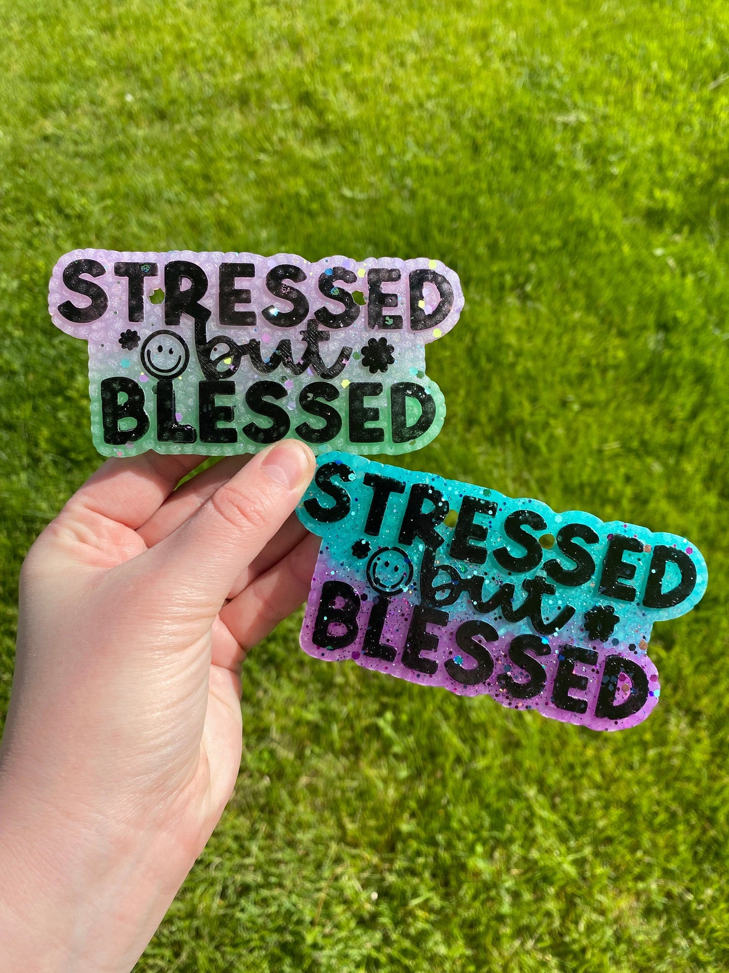 Stressed but Blessed Mold, religious freshie making supplies, popular freshie molds, best selling freshies, god is good freshie mold,