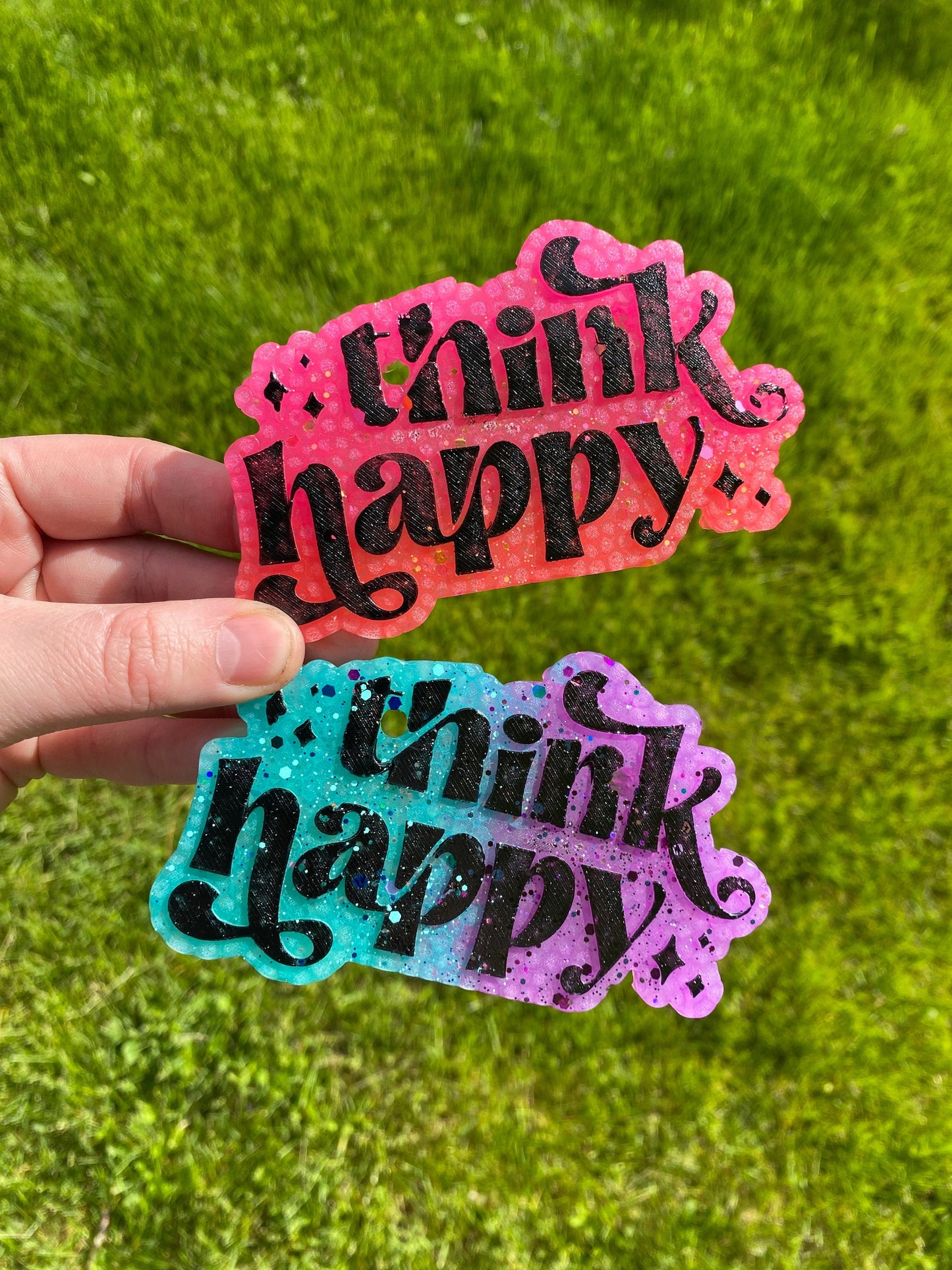 Think Happy Mold, positive aroma bead molds, beginner freshie making supplies, popular freshie molds, self affirmation freshie mold,