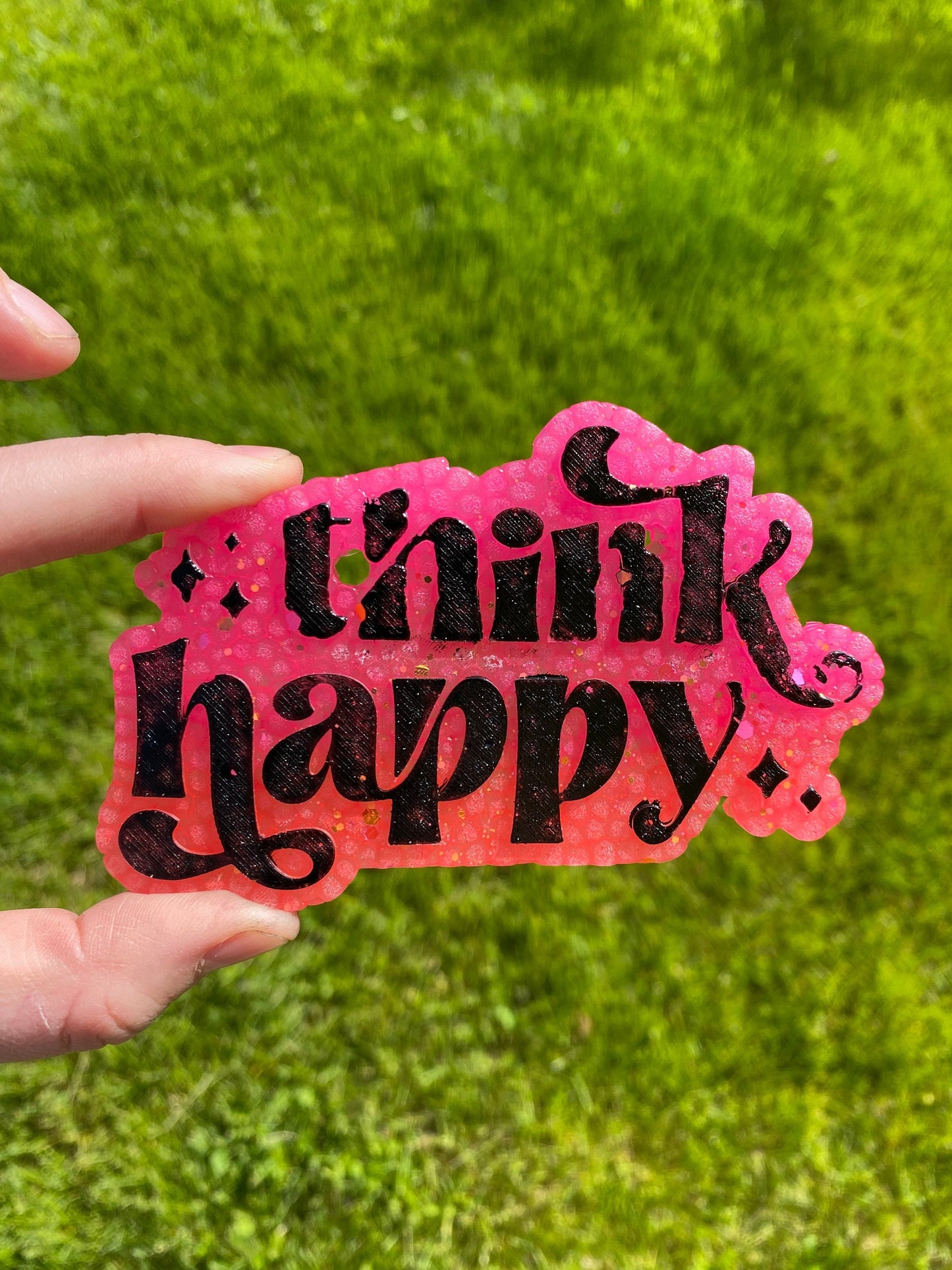 Think Happy Mold, positive aroma bead molds, beginner freshie making supplies, popular freshie molds, self affirmation freshie mold,
