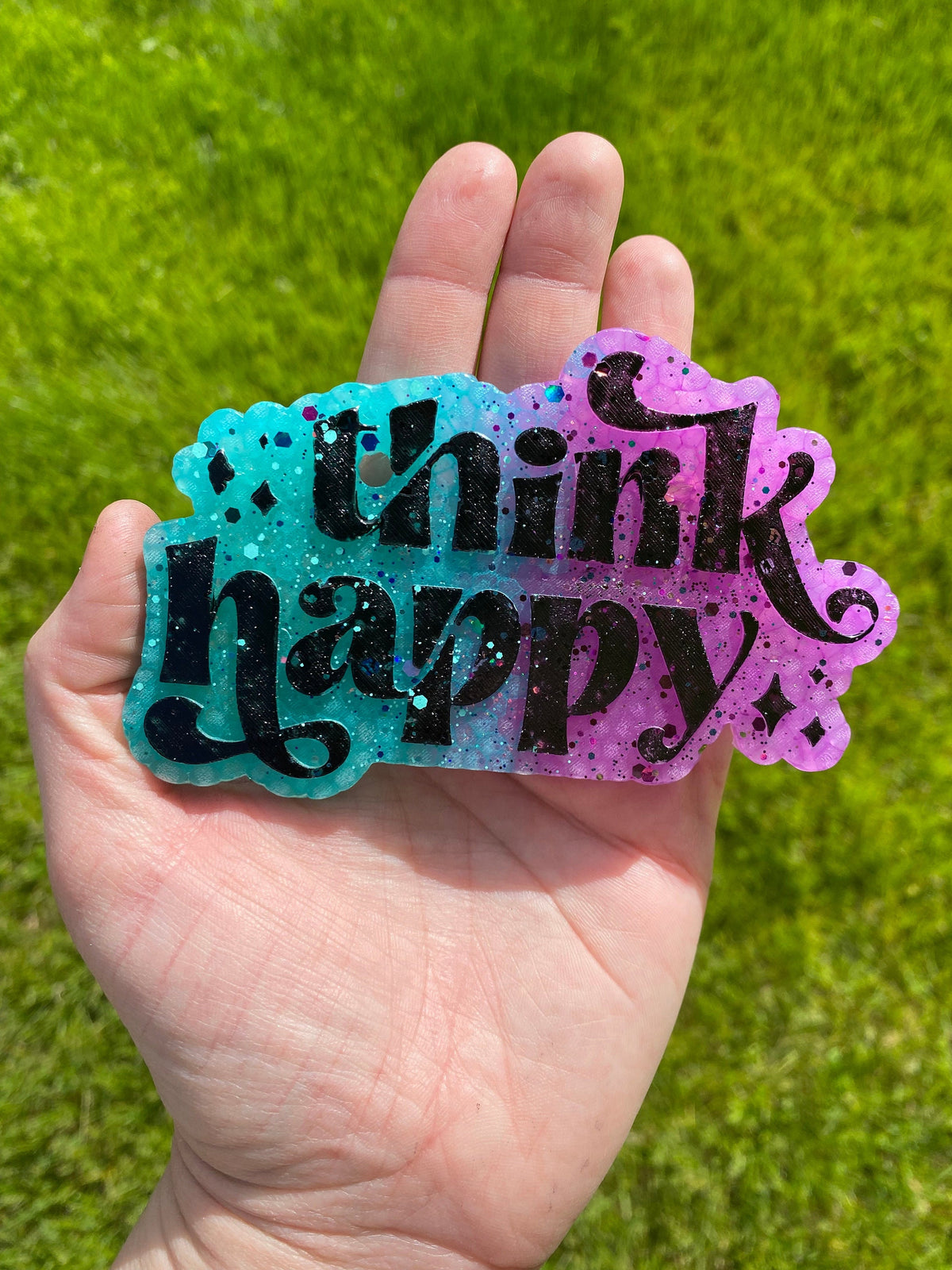 Think Happy Mold, positive aroma bead molds, beginner freshie making supplies, popular freshie molds, self affirmation freshie mold,