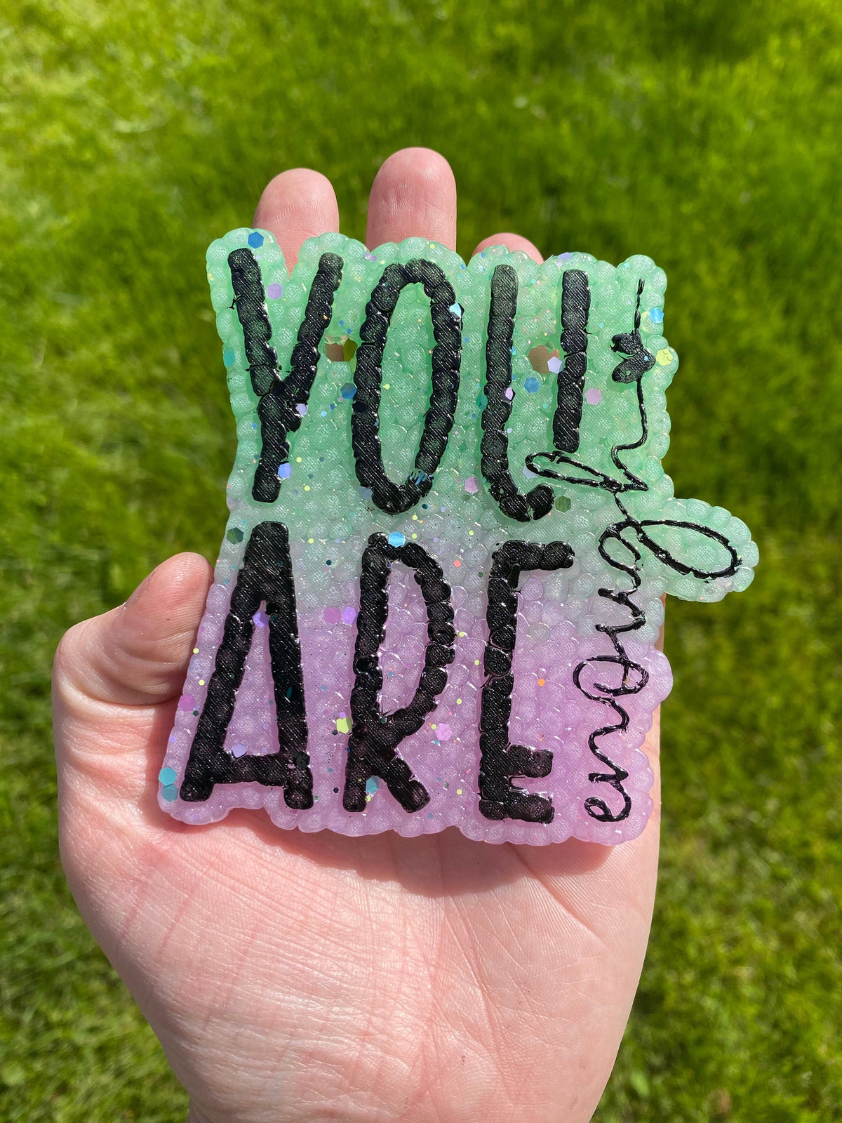 You Are Enough Mold, Mental health freshie mold, positive freshei molds, uplifting silicone molds, self affirmation mold, year round freshie