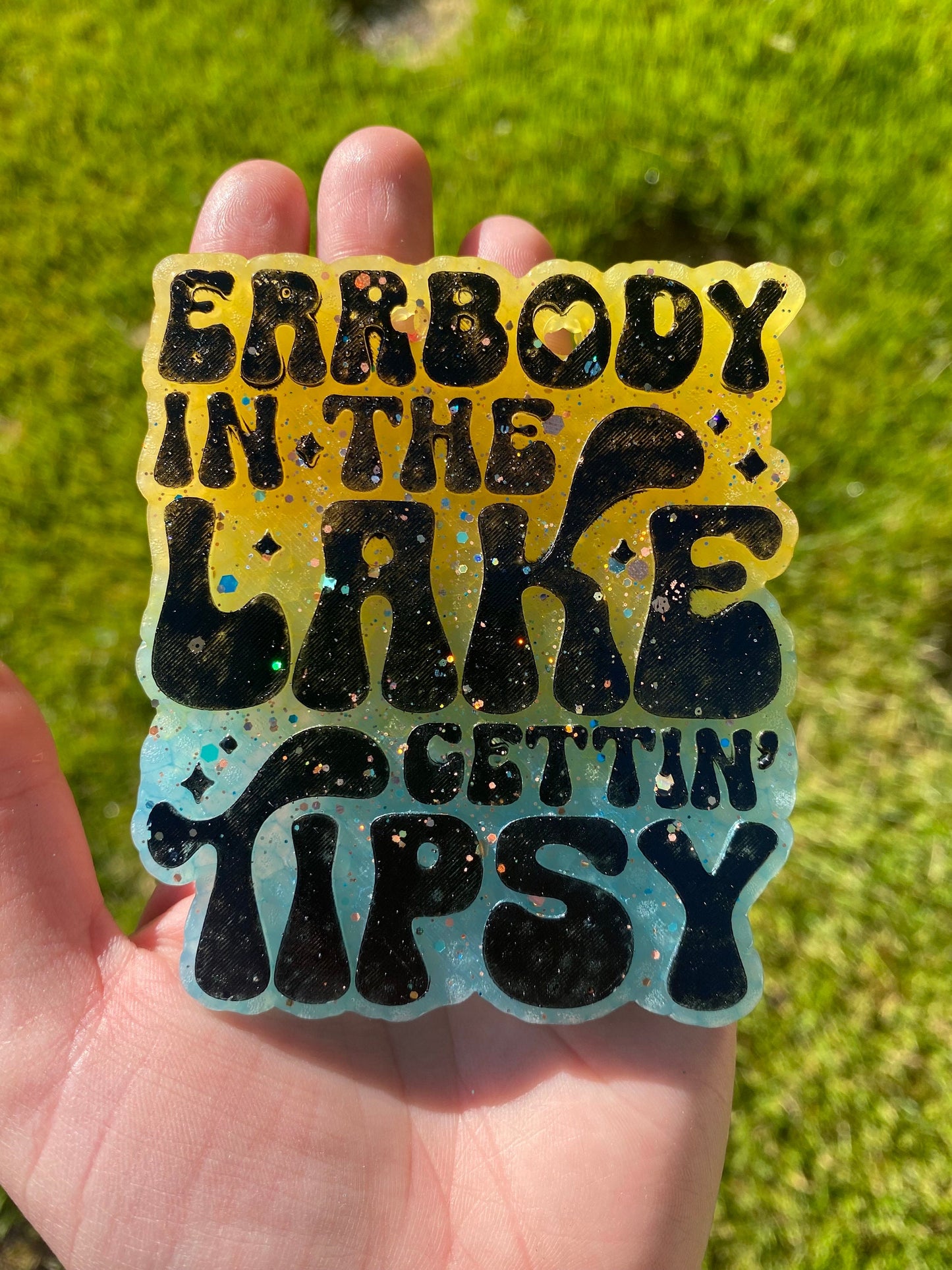 Getting Tipsy Lake Freshie Silicone Mold, aroma bead, popular freshie, lake freshie mold, drinking alcohol lake mold, lake life freshie mold