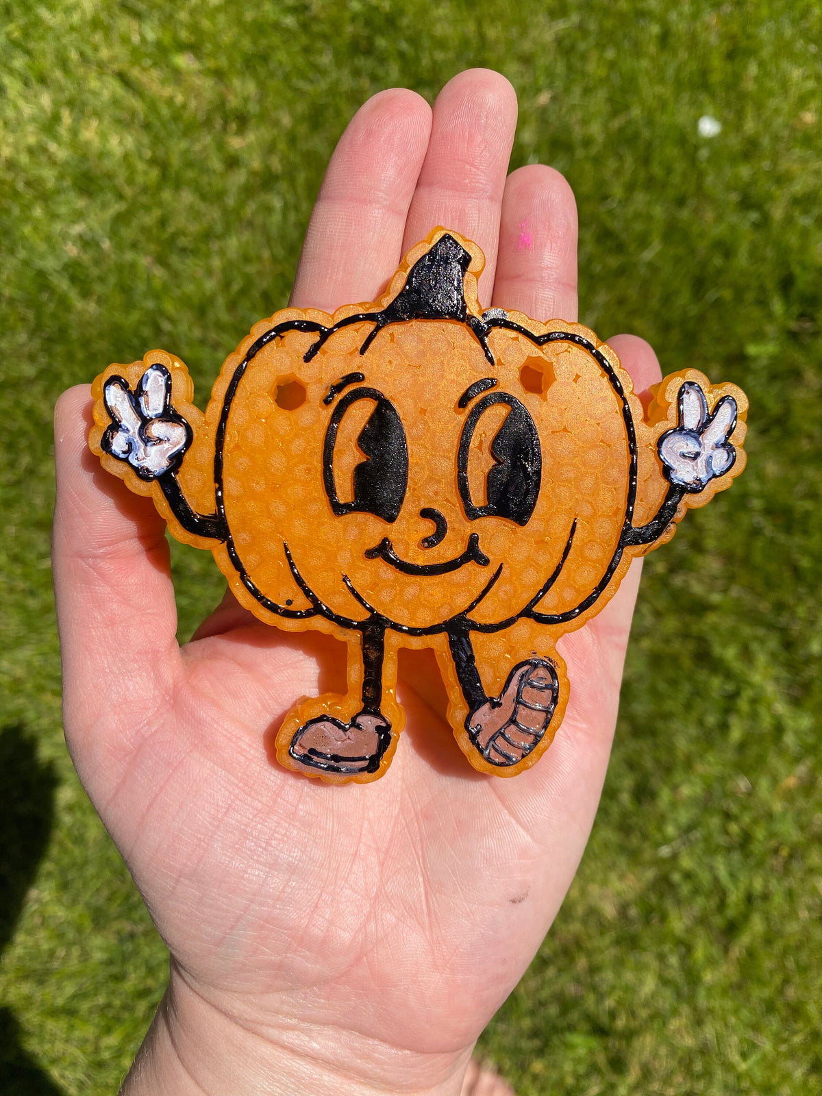 Happy Pumpkin Mold, Halloween Freshie Mold, Fall Freshie Mold, Retro Pumpkin Silicone, Walking Pumpkin Mold, Smiling Pumpkin Freshie Mold