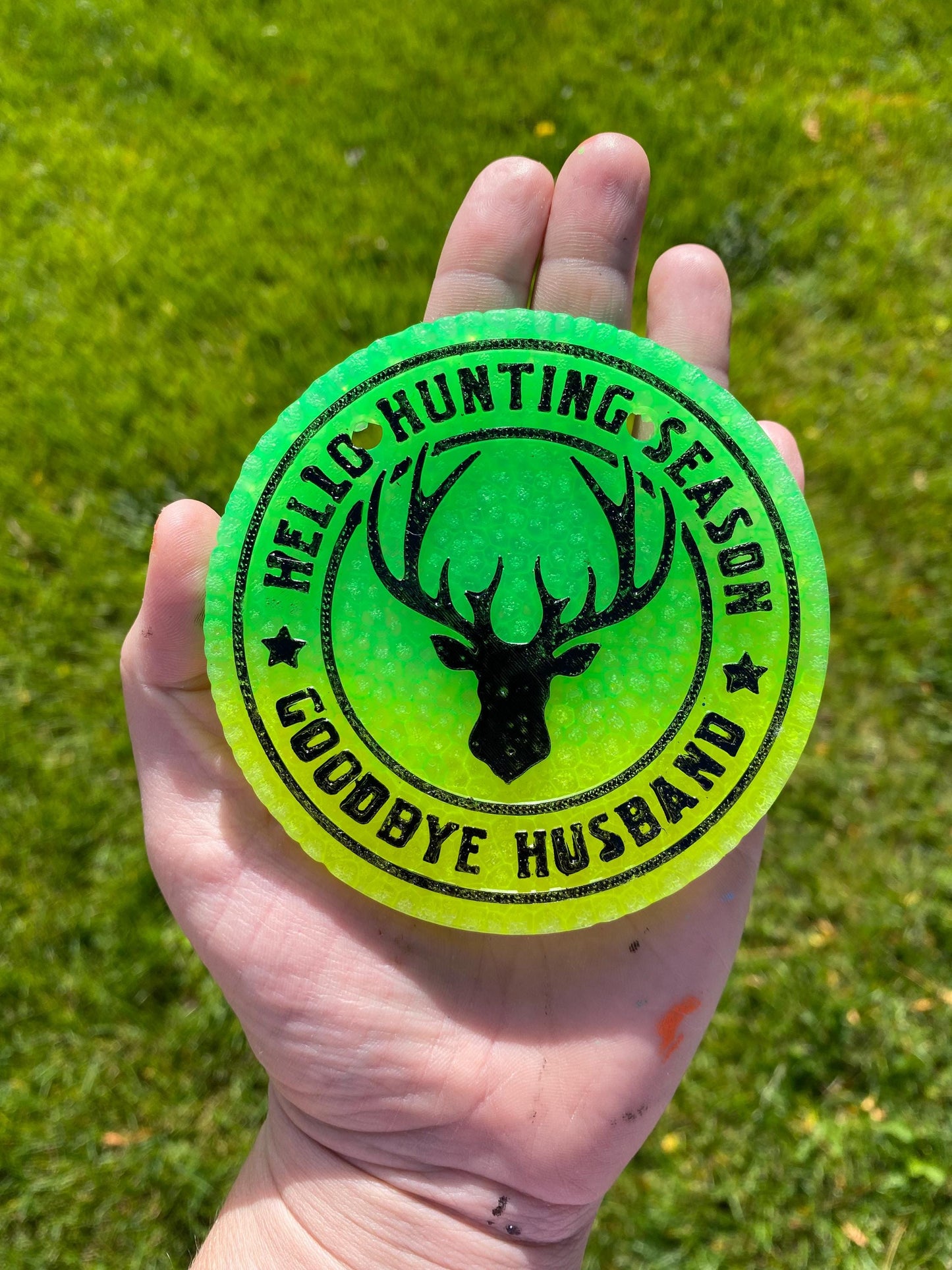 Hello Hunting Season Goodbye Husband Freshie Silicone Mold, deer hunting freshie making supplies, bestselling dad molds, hunting season