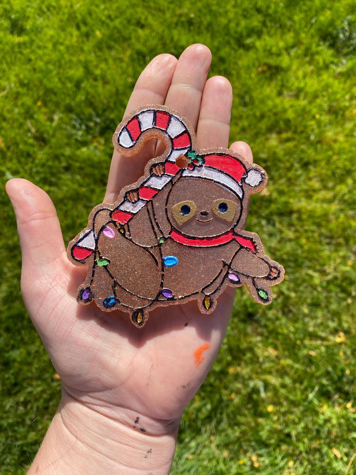 Christmas Sloth Freshie Mold, freshie making supplies, Christmas freshie mold, candy cane freshie mold, winter freshie mold, winter sloth