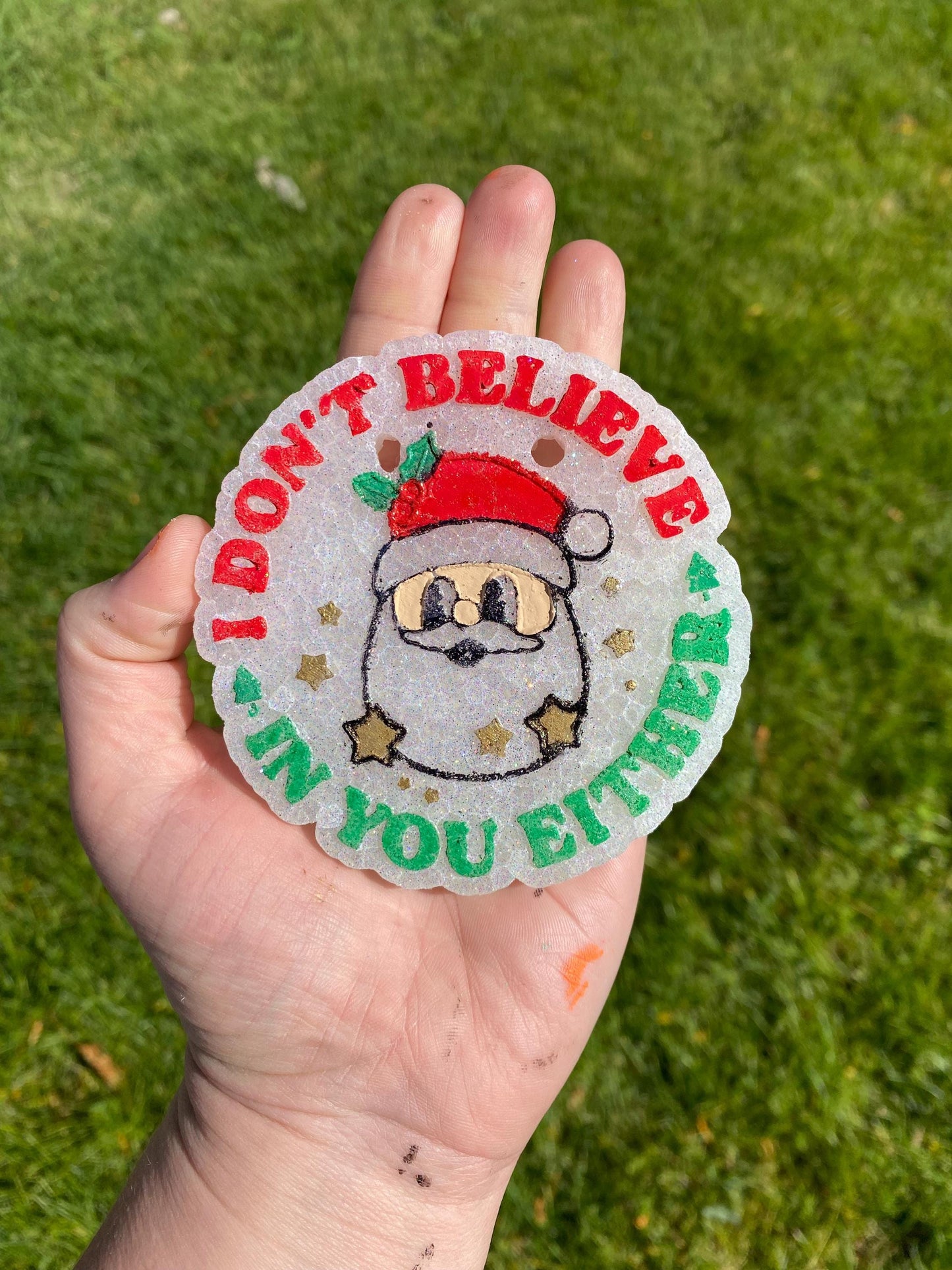 Funny Santa Freshie Mold, freshie making supplies, Christmas freshie mold, santa claus silicone mold, snarky Christmas mold, cute Santa mold