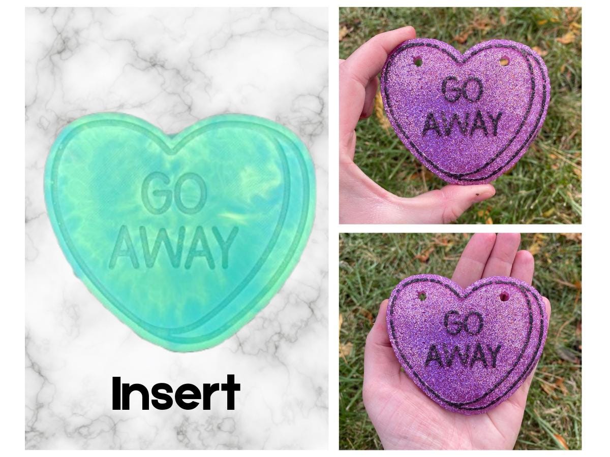 Hard Pass Conversation Heart Insert Freshie Mold
