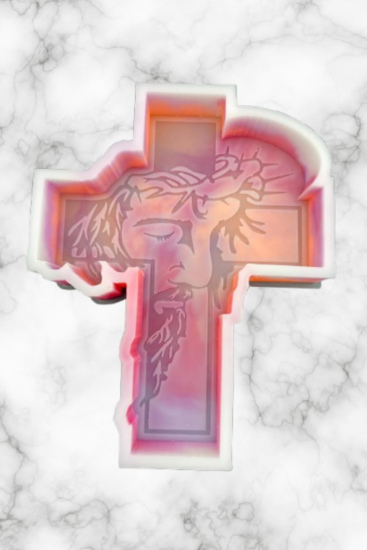Savior Cross Freshie Mold for easter, car freshie designs oven safe silicone molds for wax melts cross mold for resin making supplies for car fresh