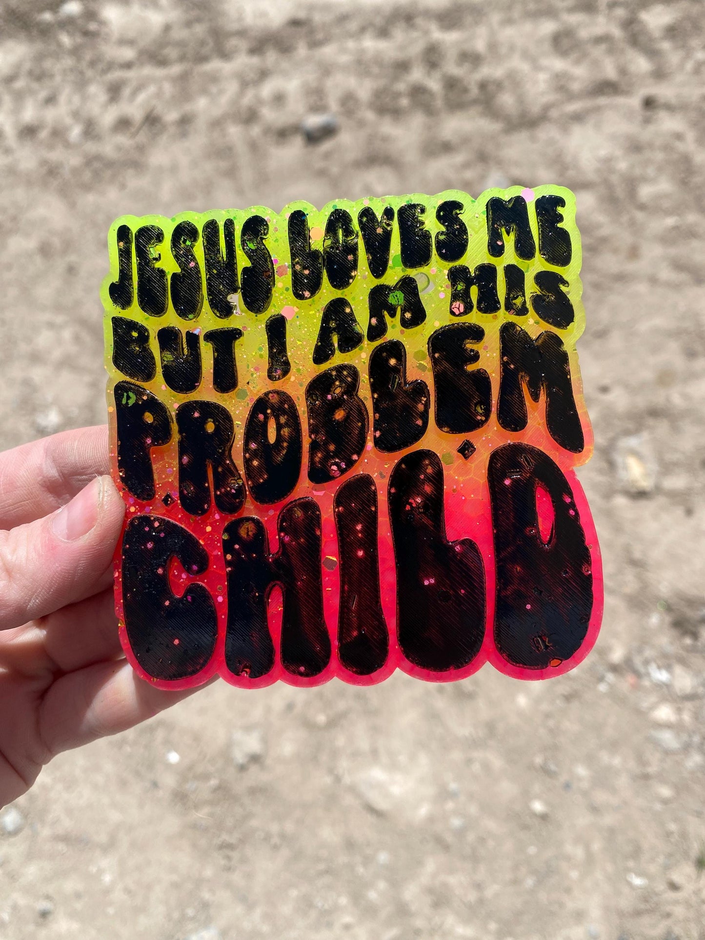 Jesus Loves Me But I Am His Problem Child Freshie Mold, Funny Christian Freshie Molds, Snarky Silicone Molds, Easter Freshie Molds