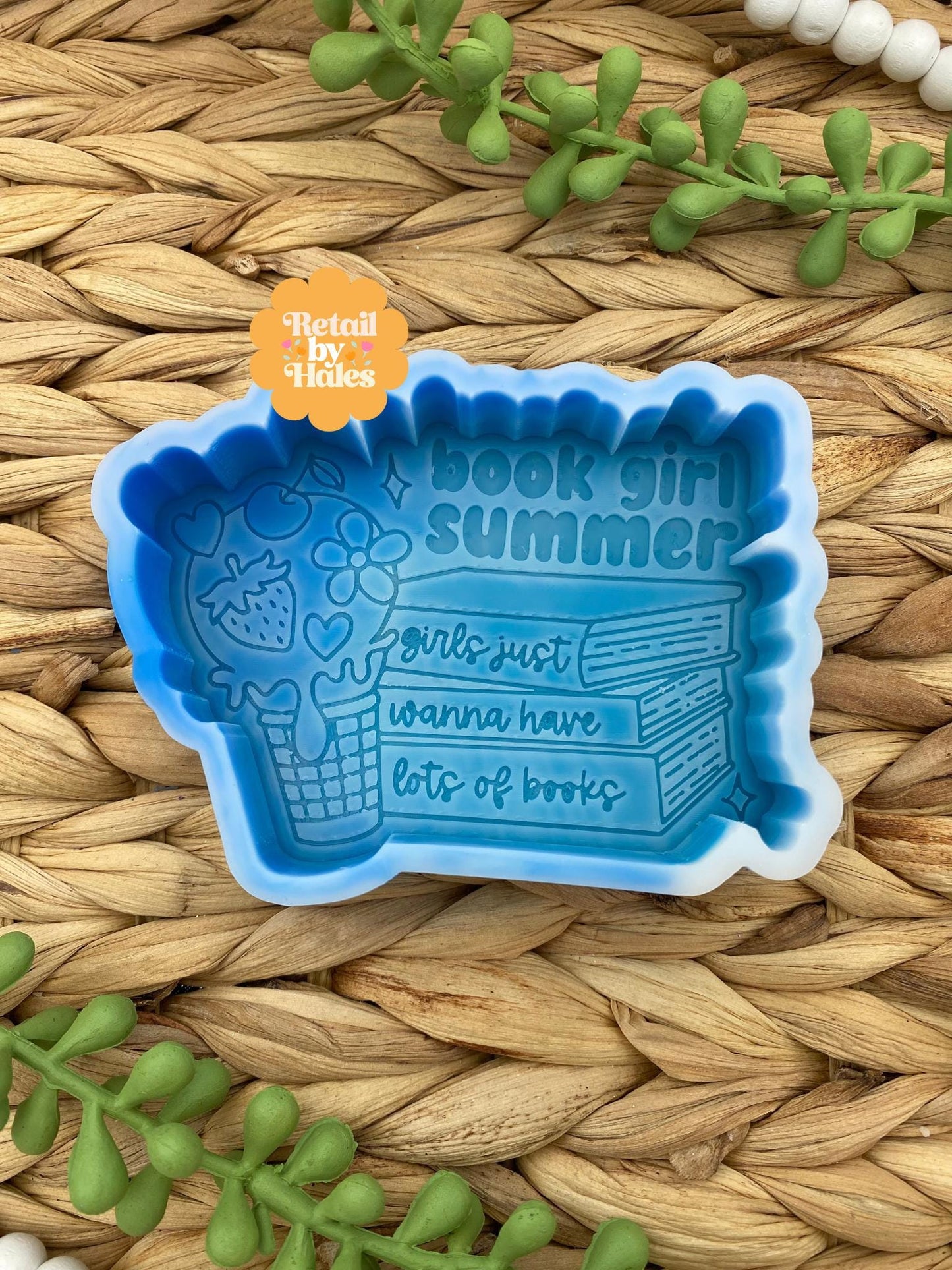 Book Girl Summer Freshie Mold, Book lover freshie mold, Cozy Book Molds, Book Freshie Mold, Reading Silicone Mold, Teacher Mold, Librarian