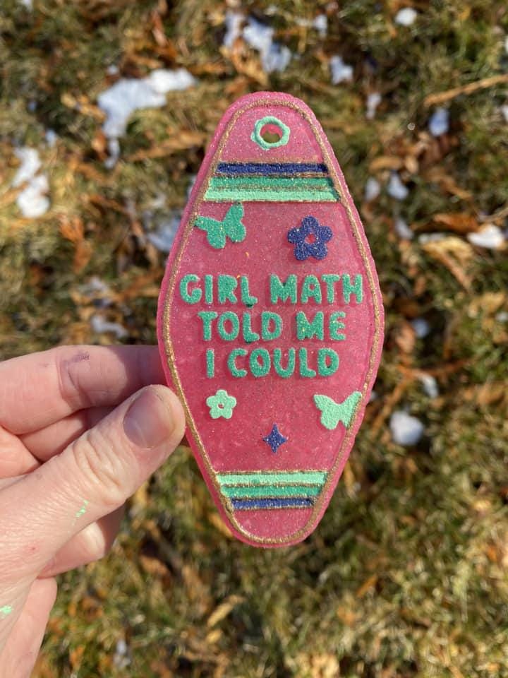 Girl Math Told Me I Could Motel Key Inserts Freshie Mold, for adult car freshie designs oven safe silicone mold for resin funny mold