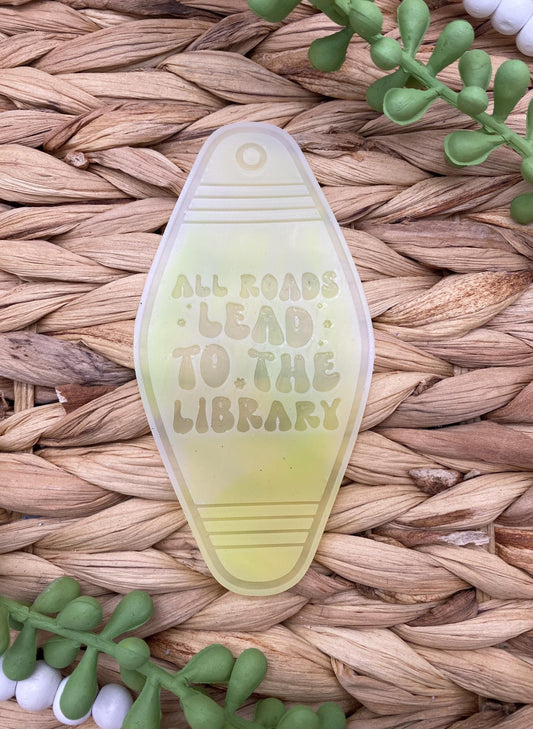 All Roads Lead to the Library Motel Key Inserts Freshie Mold, for adult car freshie designs oven safe silicone bookish freshie molds