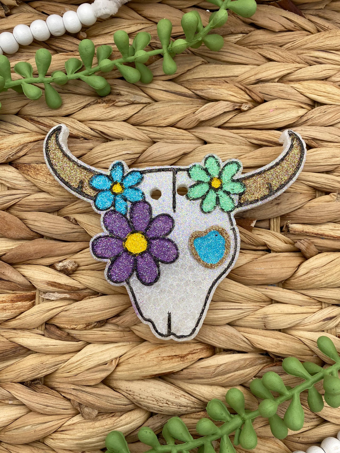 Flower Bull Skull Freshie Mold, Western Freshie Molds, Cowboy Summer Freshie Molds, Cowgirl Freshie Molds, Cow Freshie Mold