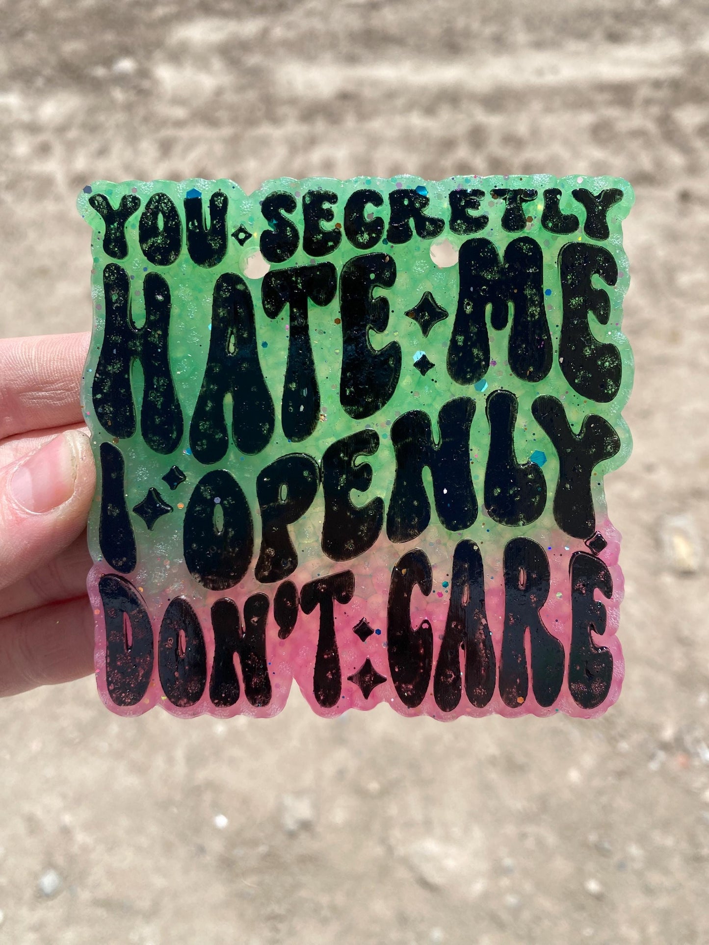 You Secretly Hate Me I Openly Don't Care Freshie Mold, Snarky Molds, Funny Freshie Mold, sarcastic freshie mold, adult humor Freshie Mold