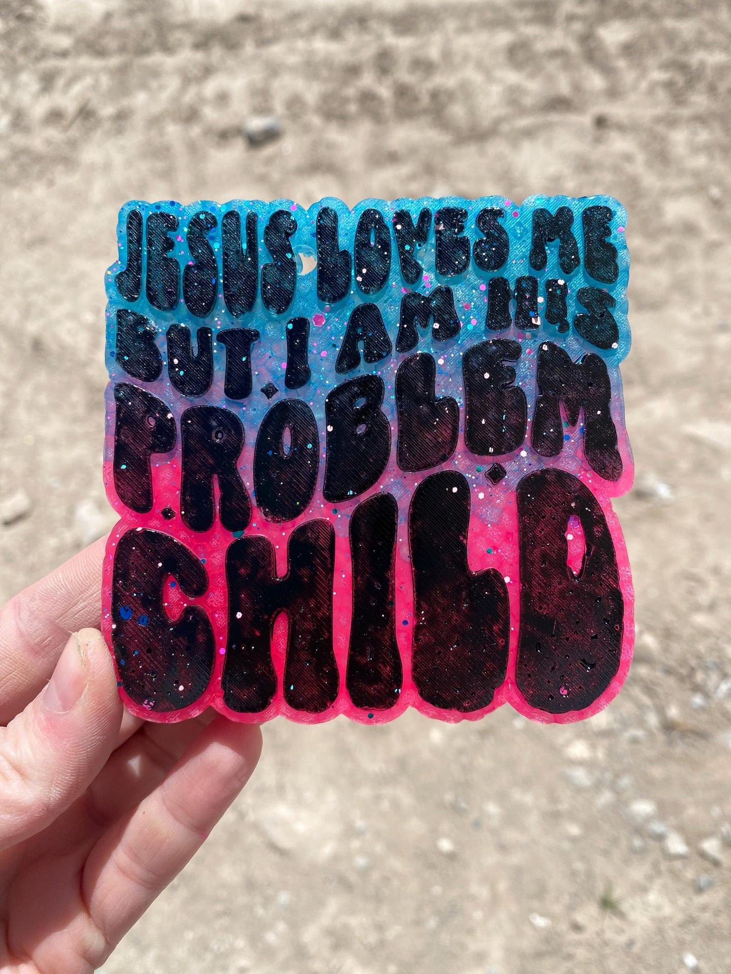 Jesus Loves Me But I Am His Problem Child Freshie Mold, Funny Christian Freshie Molds, Snarky Silicone Molds, Easter Freshie Molds