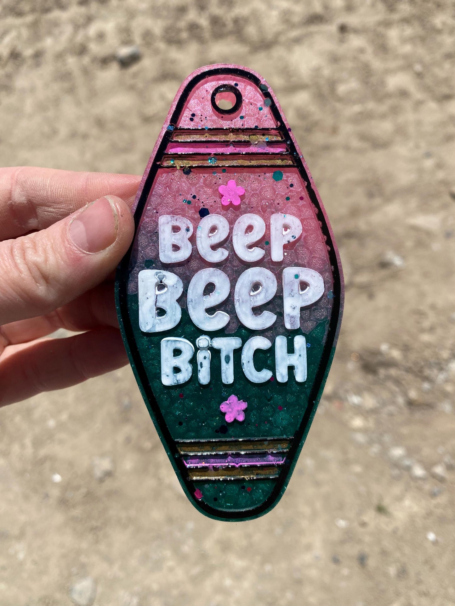 Beep Beep Bitch Motel Key Inserts Freshie Mold, for adult car freshie designs oven safe silicone mold for resin funny mold for new driver