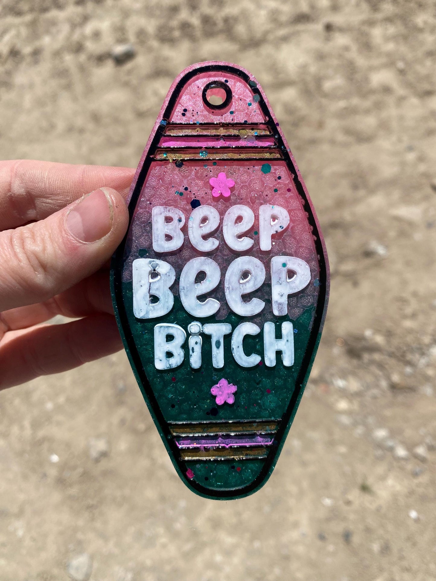 Beep Beep Bitch Motel Key Inserts Freshie Mold, for adult car freshie designs oven safe silicone mold for resin funny mold for new driver