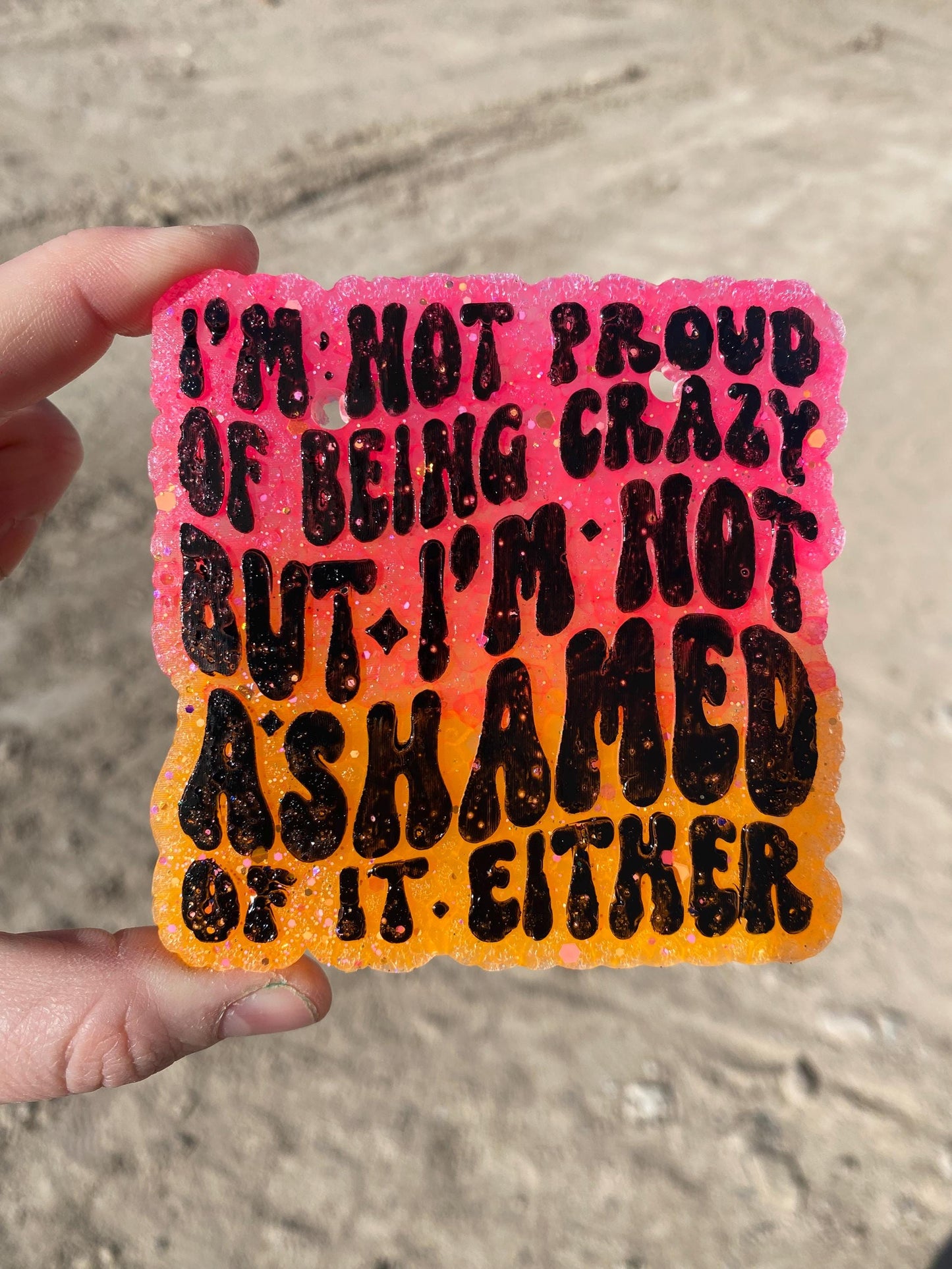 I'm Not Proud of Being Crazy Freshie Mold, Snarky Molds, Funny Freshie Mold, sarcastic freshie mold, adult humor Freshie Mold