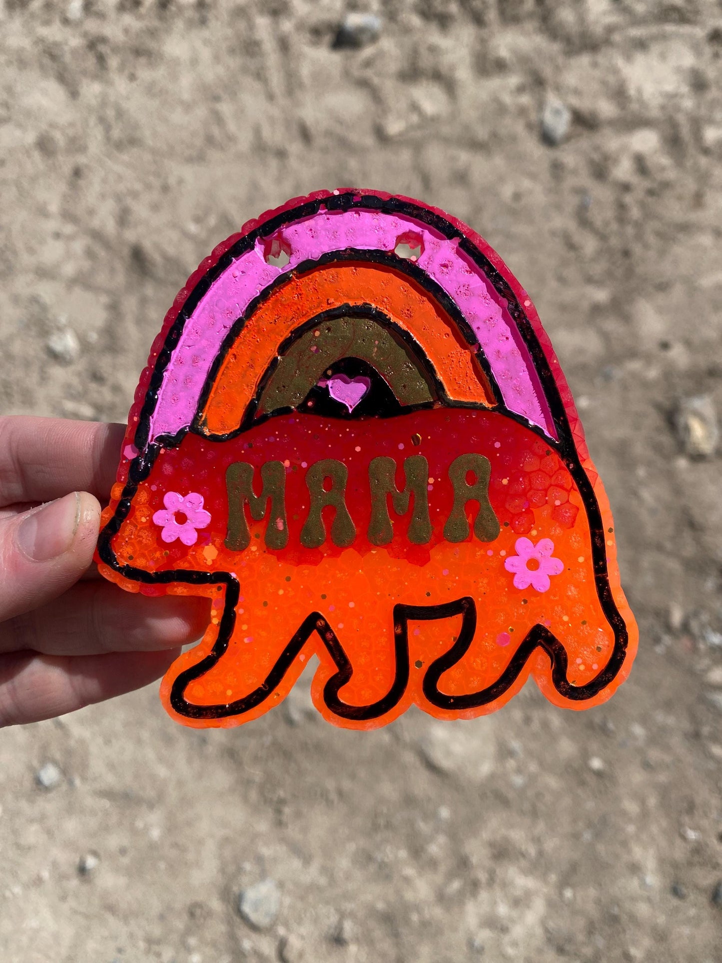 Mama Rainbow Bear Freshie Mold, stay at home mom freshie molds, funny mom freshie, mother's day freshie molds, mom humor freshie mold