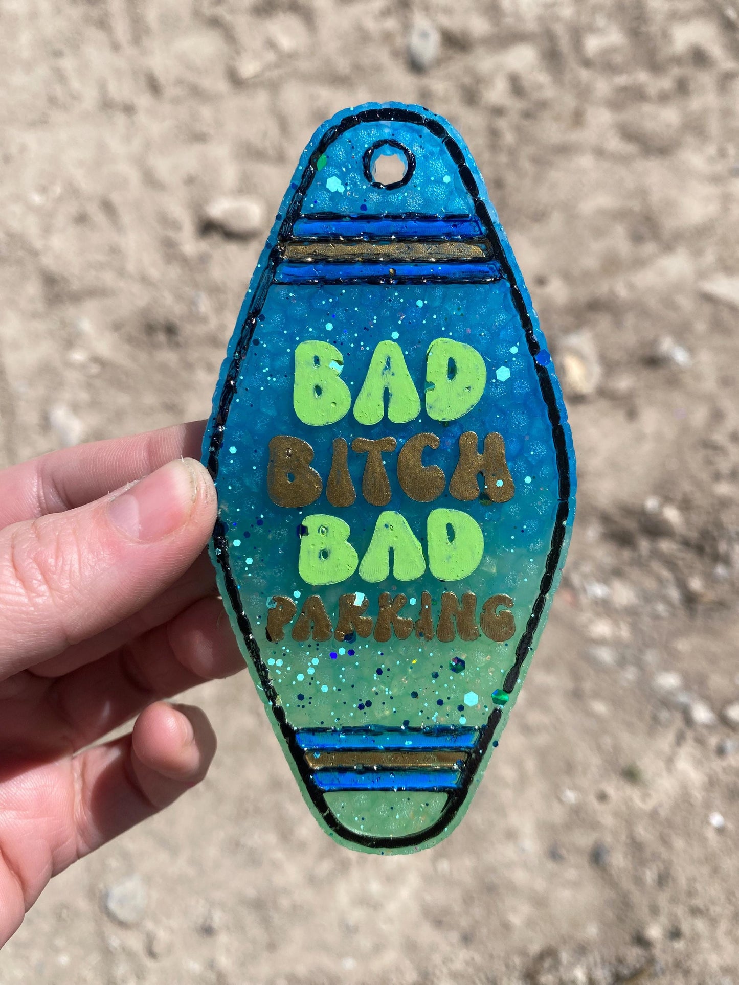 Bad Bitch Bad Parking Motel Key Inserts Freshie Mold, funny freshie molds, affordable freshie mold, swear freshie molds, bad driver mold