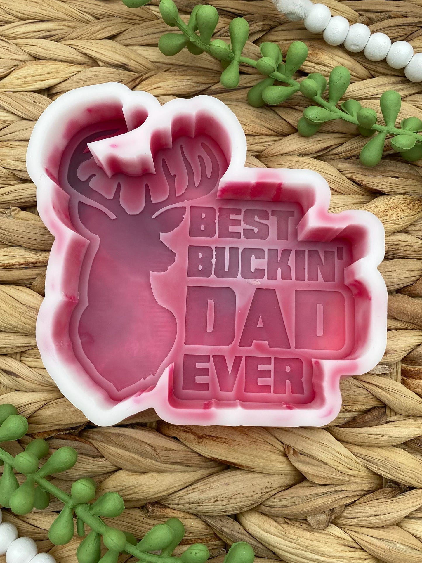Best Buckin' Dad Ever Freshie Silicone Mold, deer hunting dad freshie, bestselling dad molds, Father's day Freshie molds, best dad ever mold
