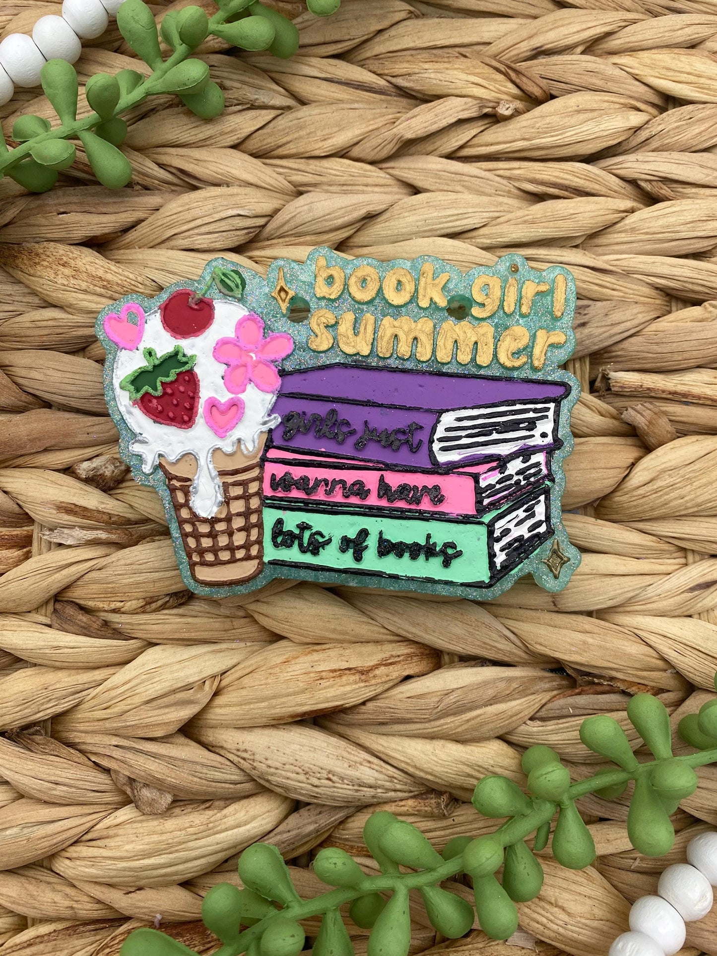Book Girl Summer Freshie Mold, Book lover freshie mold, Cozy Book Molds, Book Freshie Mold, Reading Silicone Mold, Teacher Mold, Librarian