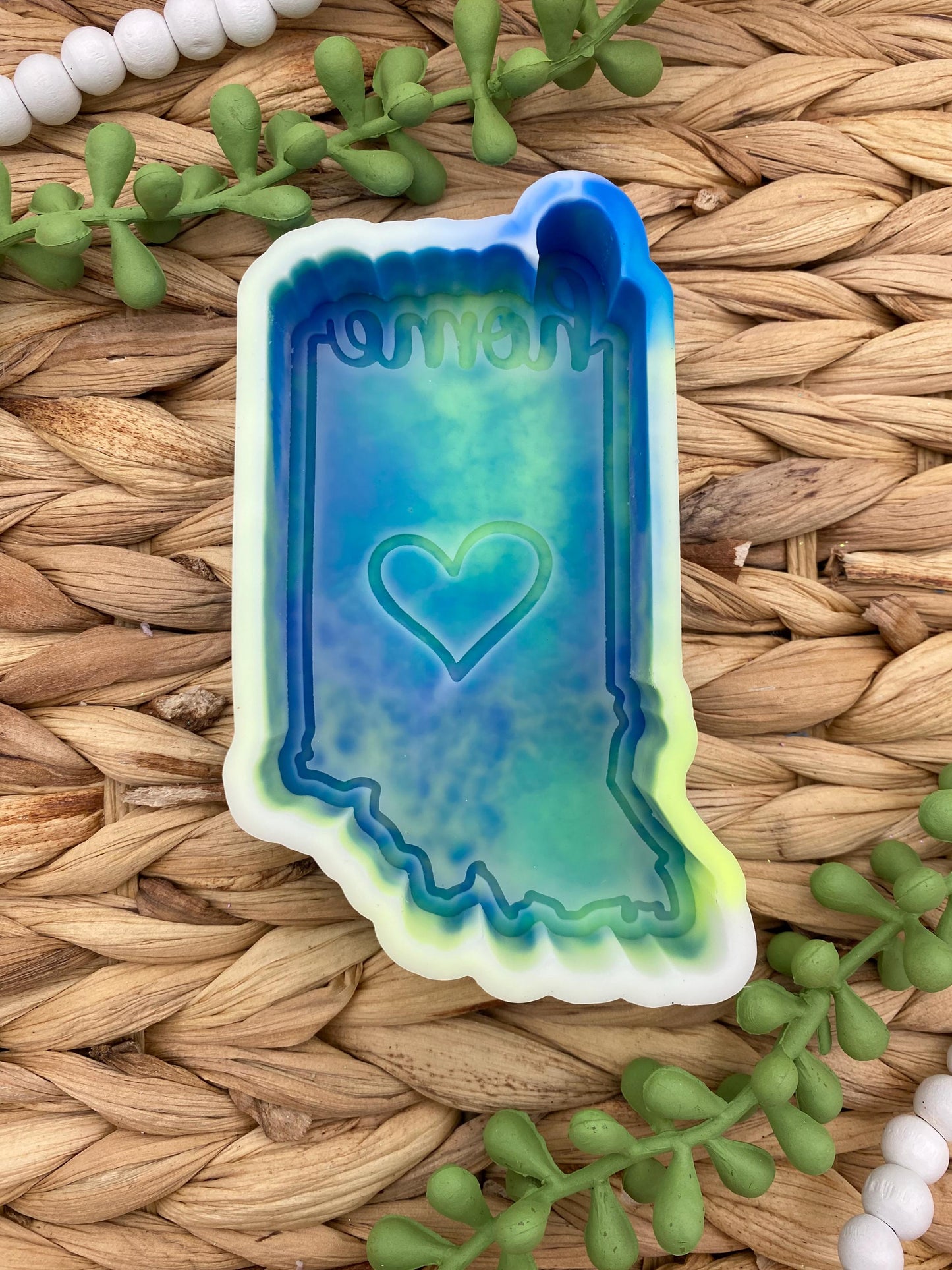 Indiana Freshie Mold, Home State Freshie Molds, USA Freshie Molds, Beginner Aroma Bead Molds, Indiana State Freshie Mold