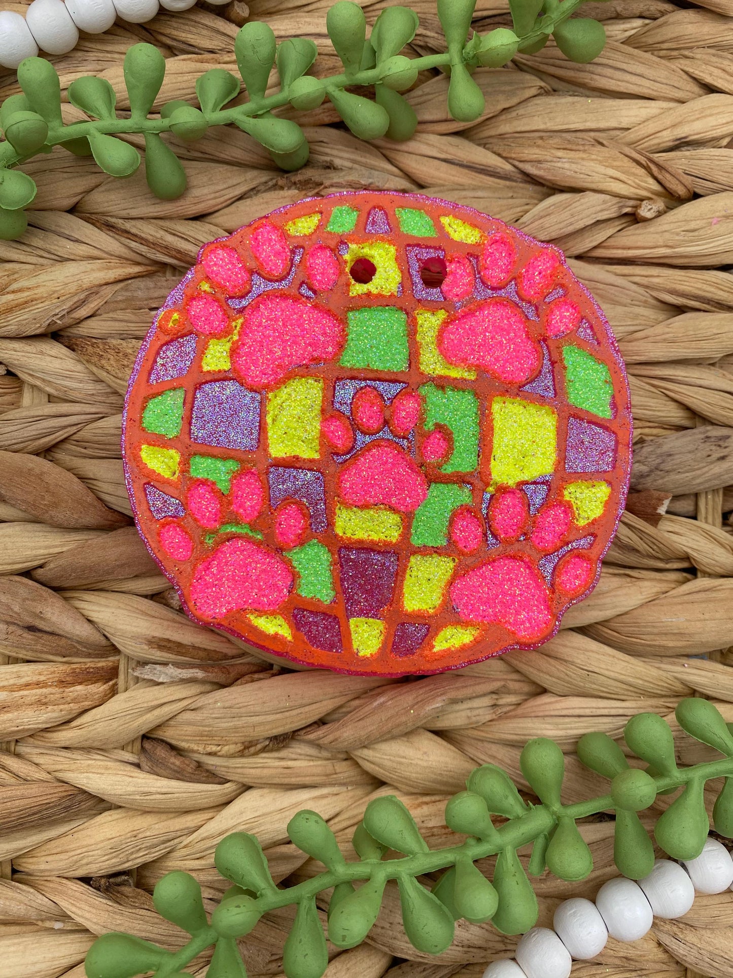 Disco Ball with Paw Print Freshie Mold, Retro Paw Silicone Mold, dog mom freshie mold, paw freshie mold, dog freshie molds, retro freshie