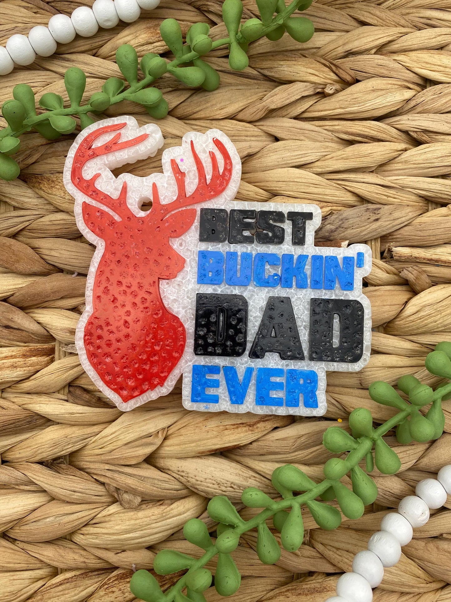 Best Buckin' Dad Ever Freshie Silicone Mold, deer hunting dad freshie, bestselling dad molds, Father's day Freshie molds, best dad ever mold