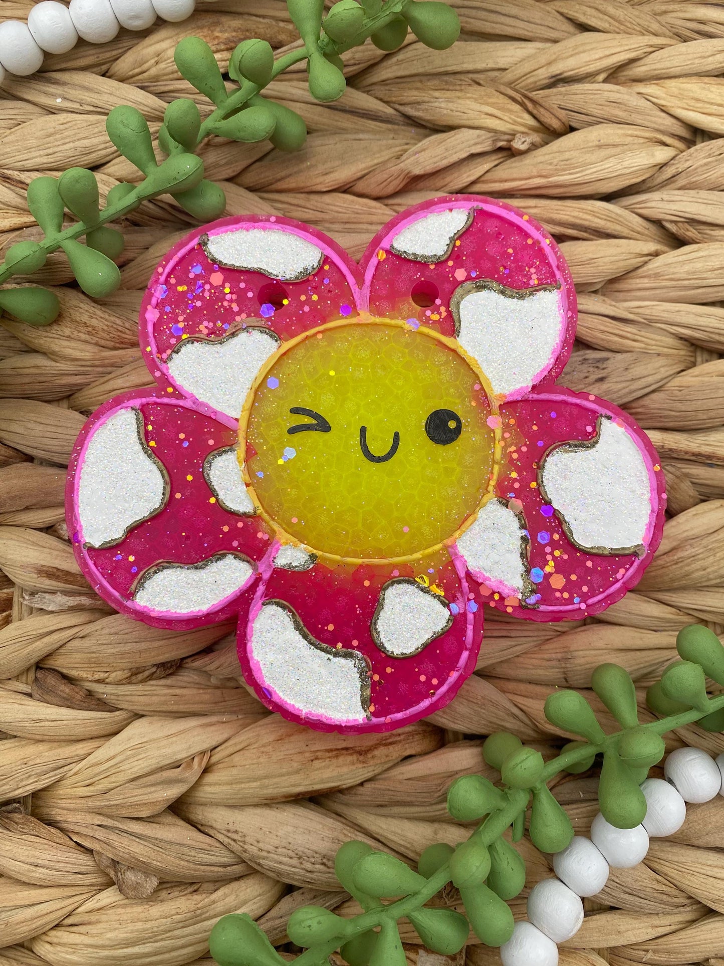 Cowboy Flower Freshie Mold, Western Freshie Molds, Summer Freshie Molds, Cowgirl Freshie Molds, Cow Print Flower Freshie Mold