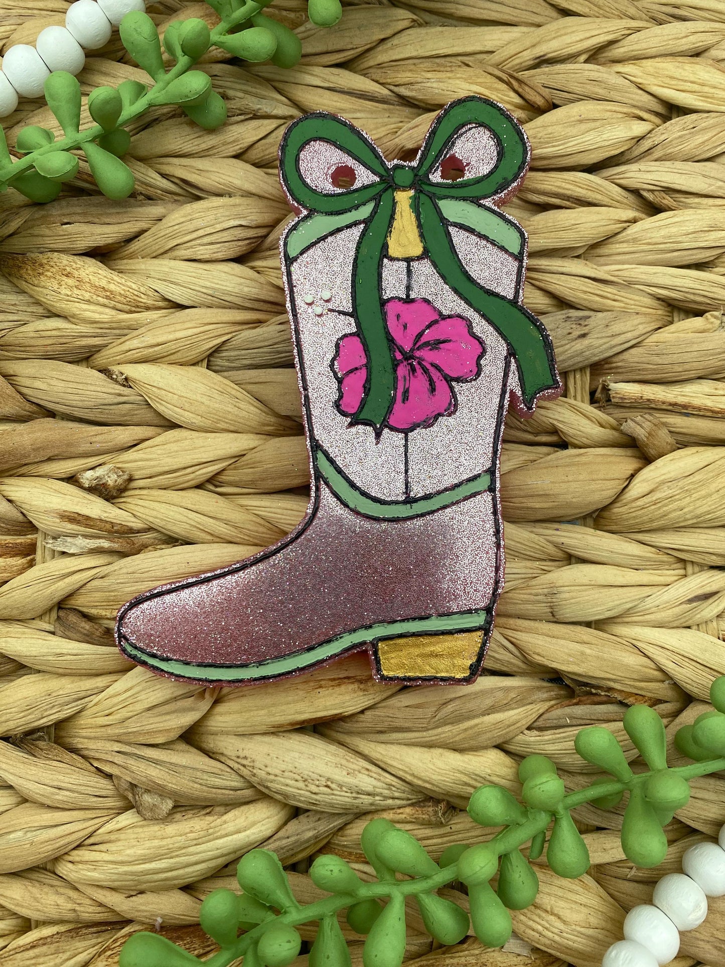 Hibiscus Cowboy Boot Mold, Western Summer Freshie Molds, Beach Silicone Mold, Cowgirl Boots Freshie Mold, Beach Western Molds,