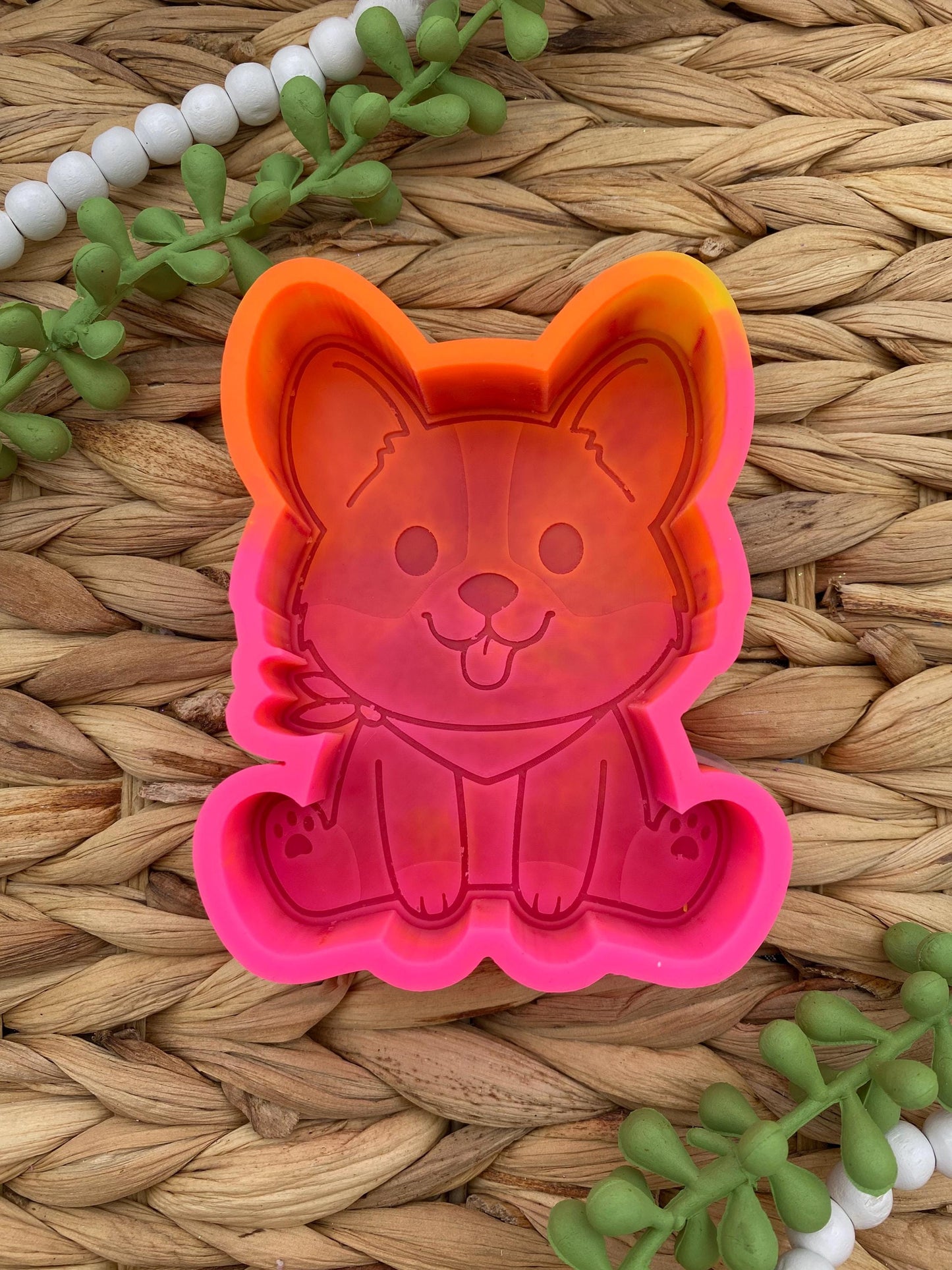 Corgi with Bandana Freshie Mold, Dog Freshie Mold, Dog Breed Freshie Molds, Corgi soap mold, Corgi Freshie Mold